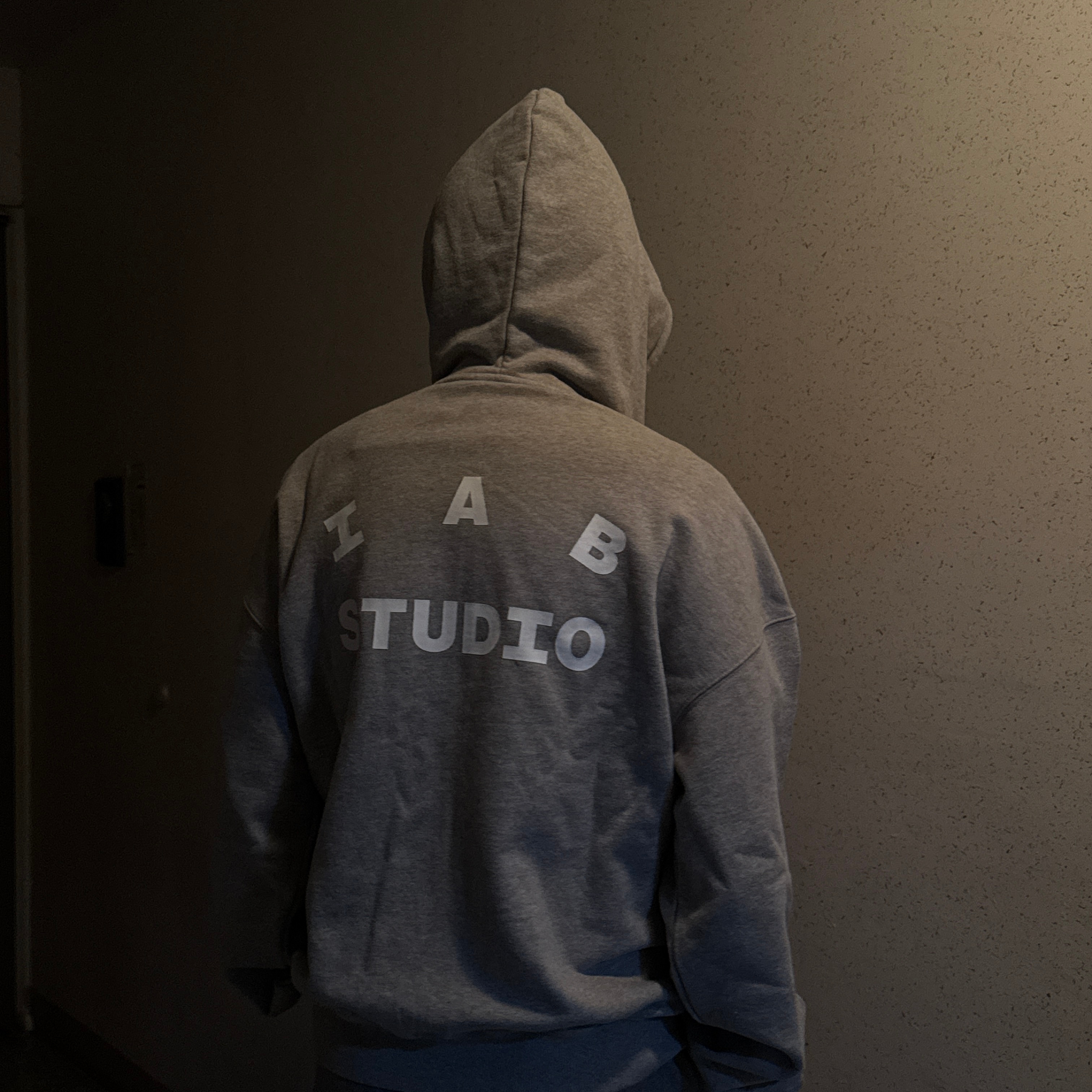 IAB Studio Zip-Up Hoodie Melange Gray - 26SS 착용 스타일