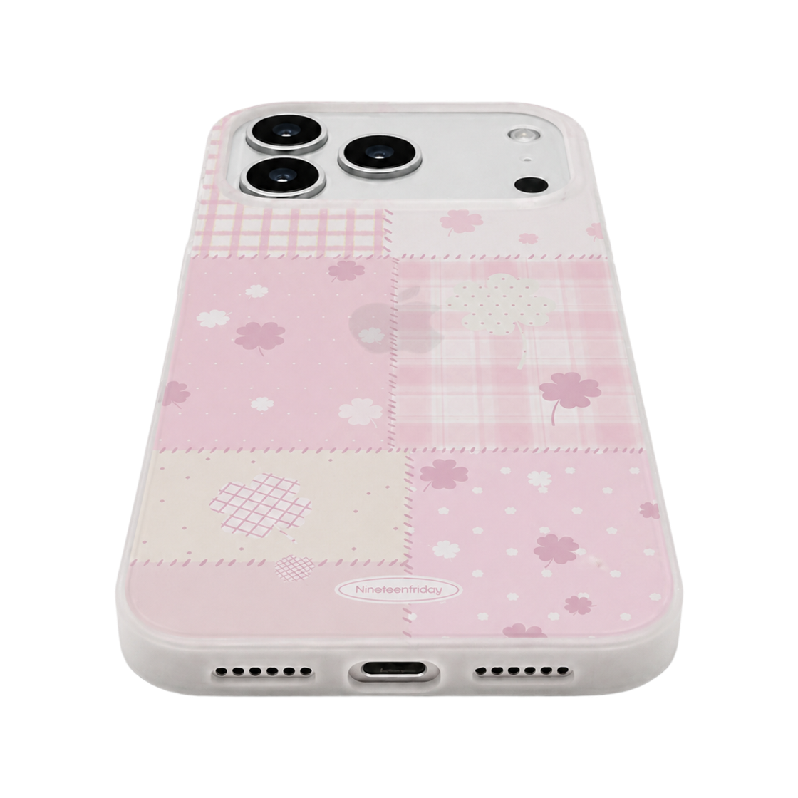 나인틴프라이데이 네잎클로버 행운 패치 무광 케이스 - 핑(NINETEENFRIDAY Four-leaf clover lucky patch Matte Case - Pink) - 4