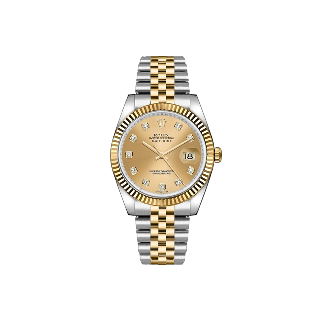 ITU3KUISOWMP Rolex Datejust 116233 Champagne Dial 10 Diamonds Jubilee Bracelet No. 8119