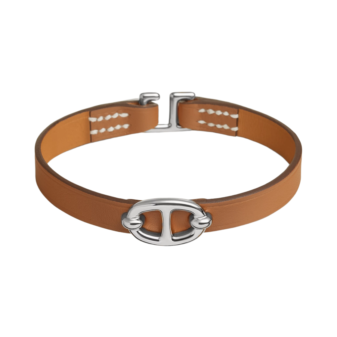 H500522FK37 (W) Hermes Mini Thalassa Bracelet Swift Calfskin & Palladium Gold
