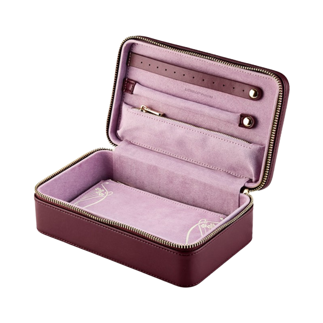 울프 1834 x 리버티 런던 미디움 쥬얼리 집 케이스 버건디(Wolf 1834 x Liberty London Medium Jewelry Zip Case Burgundy) - 2