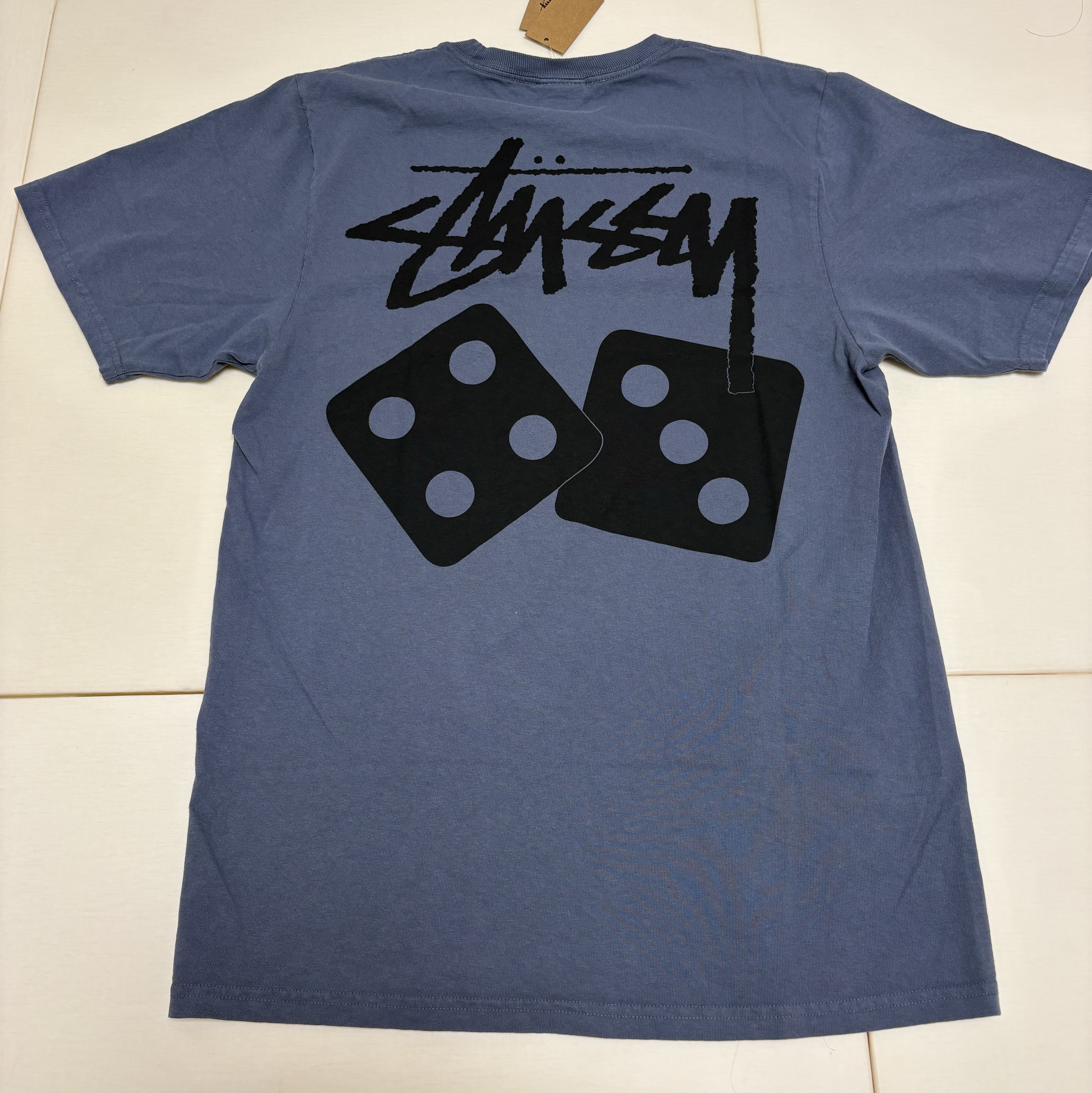 Stussy Pigment Dyed Dice T-Shirt Navy 착용 스타일 - 2