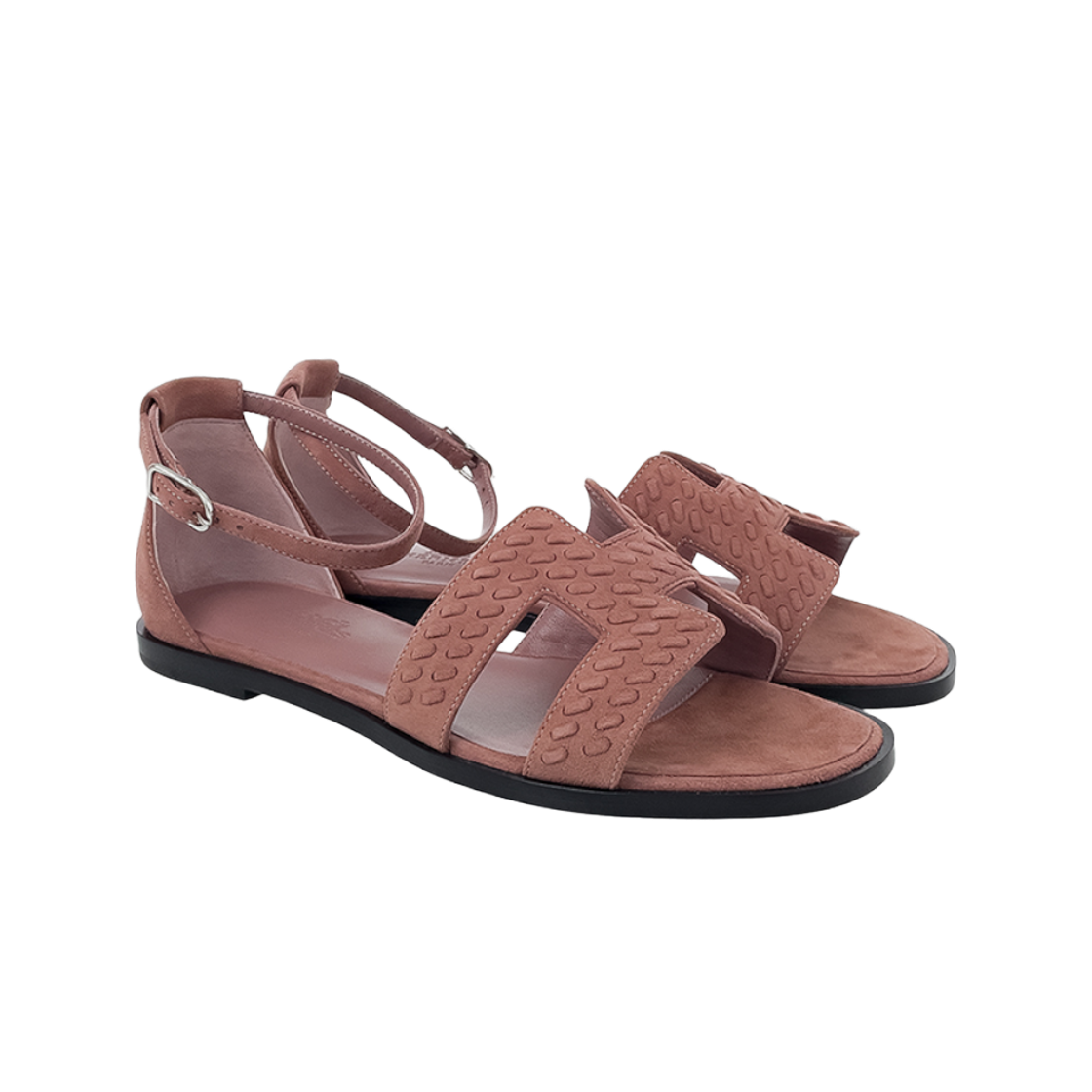 ITMRA9U5AV28 Hermes Santorini Sandals Rose Antique