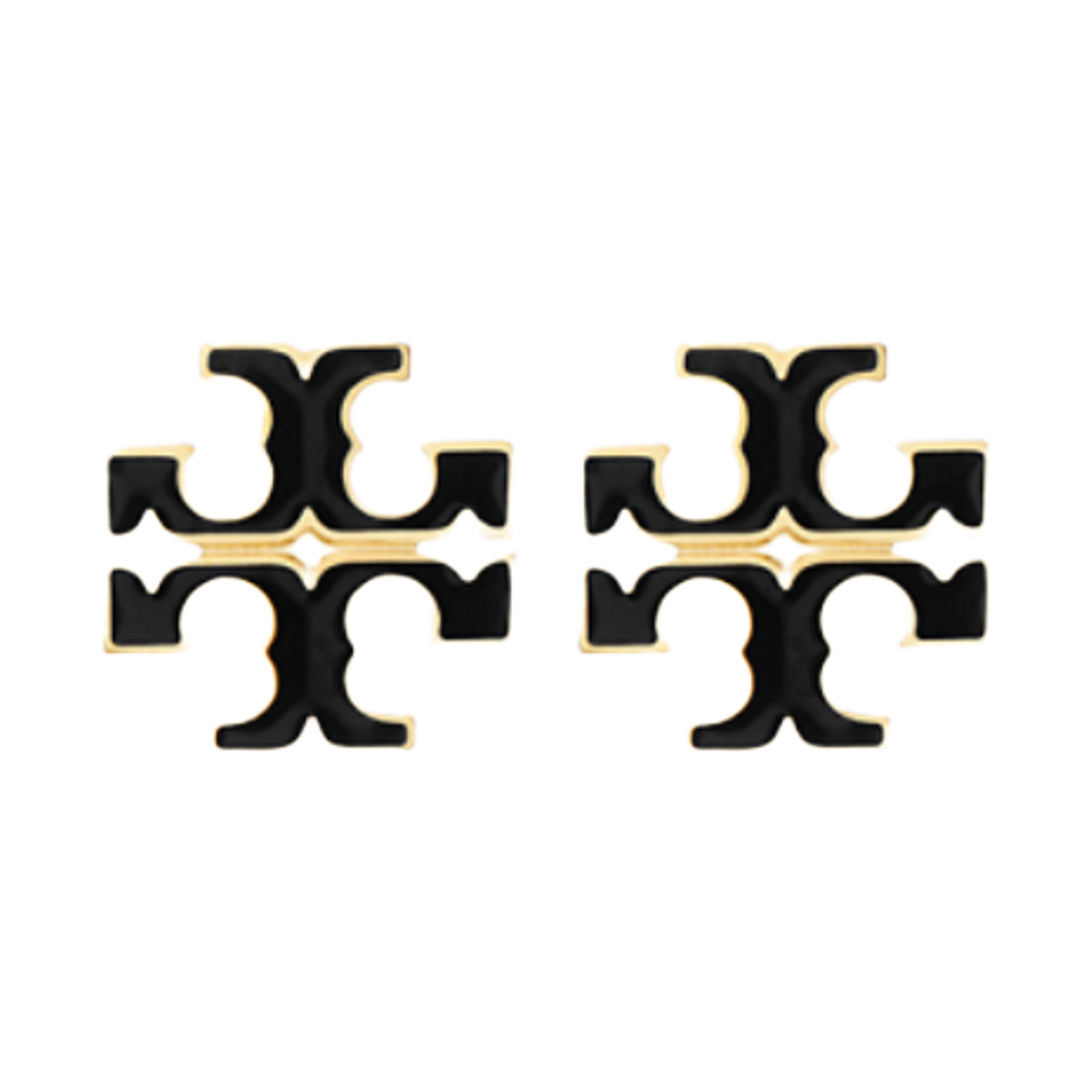 (W) 토리버치 스몰 아이콘 에나멜 스터드 이어링 블랙((W) Tory Burch Small Icon Enamel Stud Earrings Black)