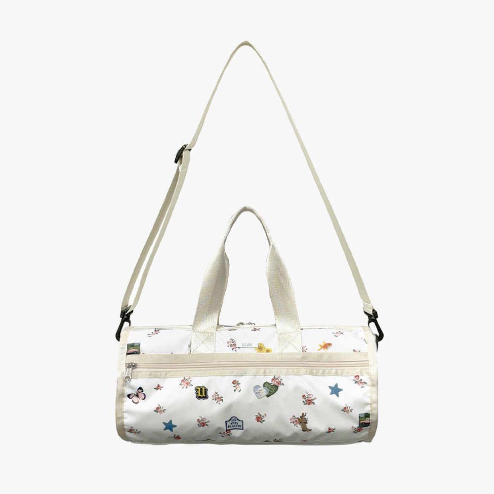 언스테디마켓 플로럴 모노그램 실린더백 아이보리(UnsteadyMarket Floral Monogram Cylinder Bag Ivory) - 2