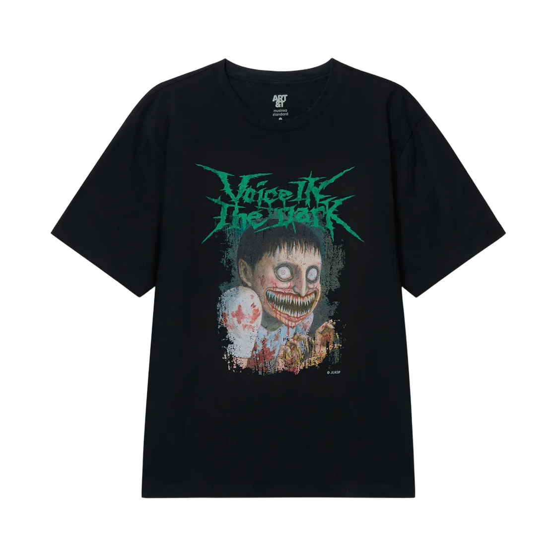 무신사 스탠다드 x 이토 준지 보이스 인 더 다크 티셔츠 블랙(Musinsa Standard x Junji Ito Voice In The Dark T-Shirt Black)