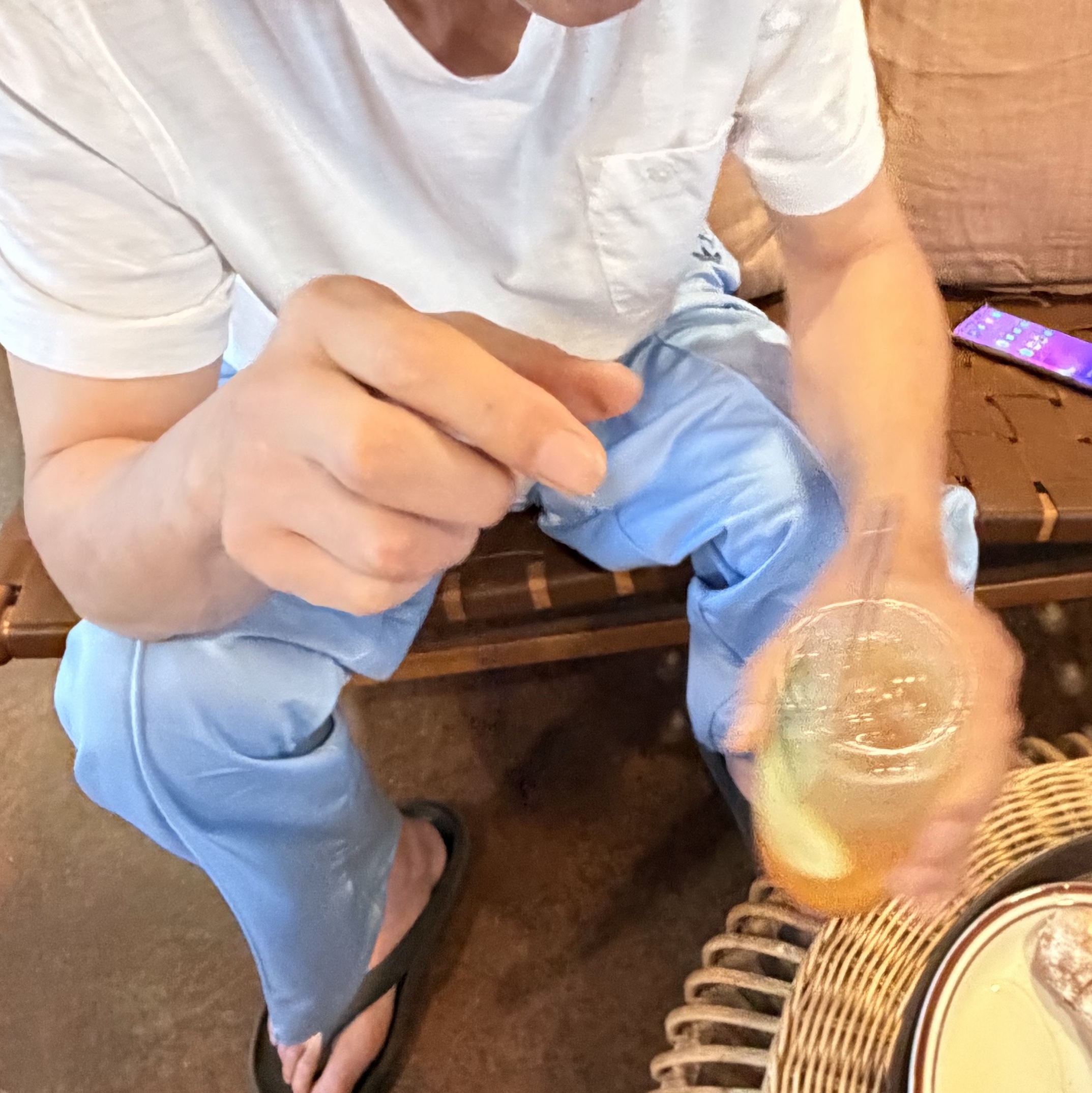 Adidas Track Pants Ambient Sky - KR Sizing 착용 스타일 - 1