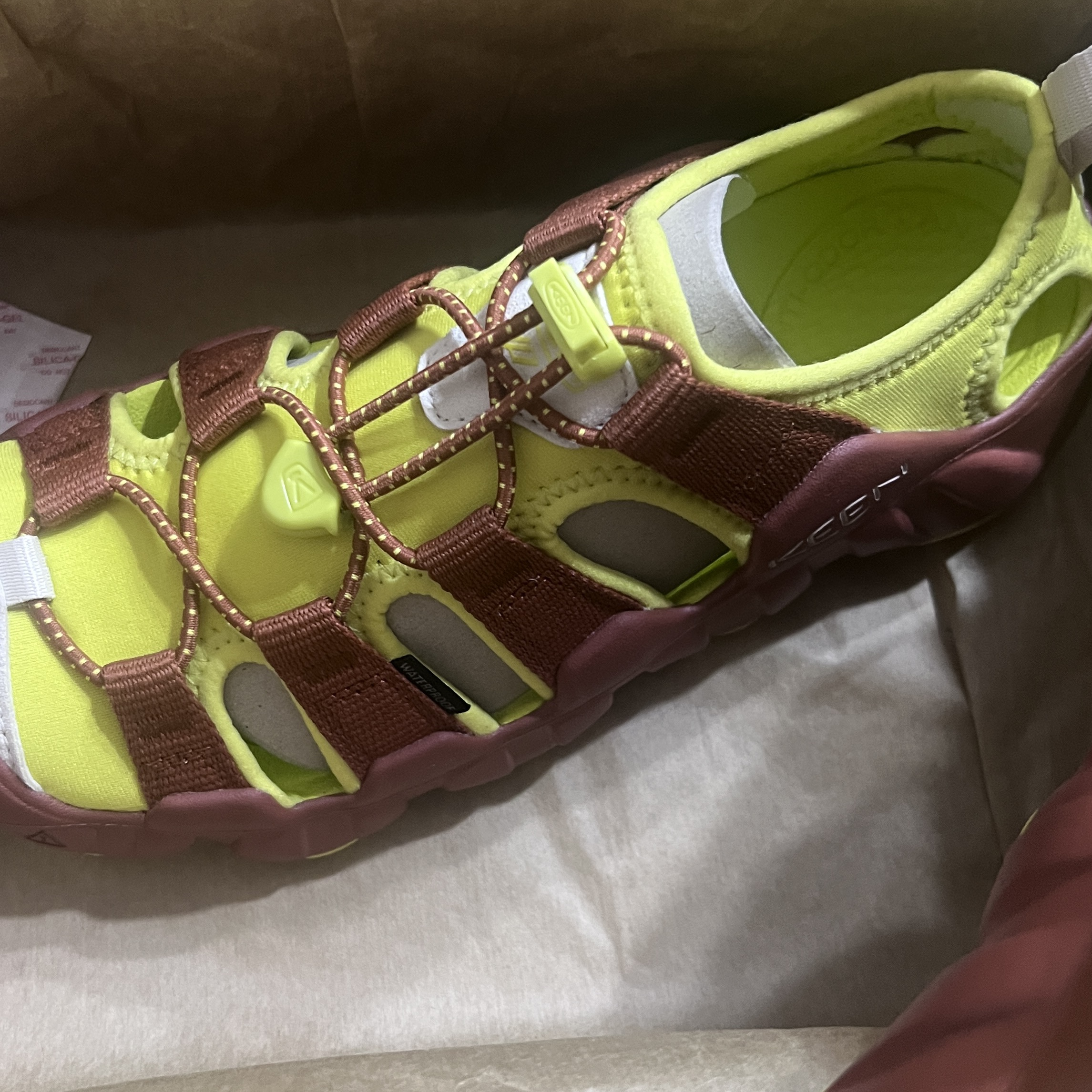 (W) Keen x Hiking Patrol Hyperport H2 Sandal Sulphur Spring Gingerbread 착용 스타일