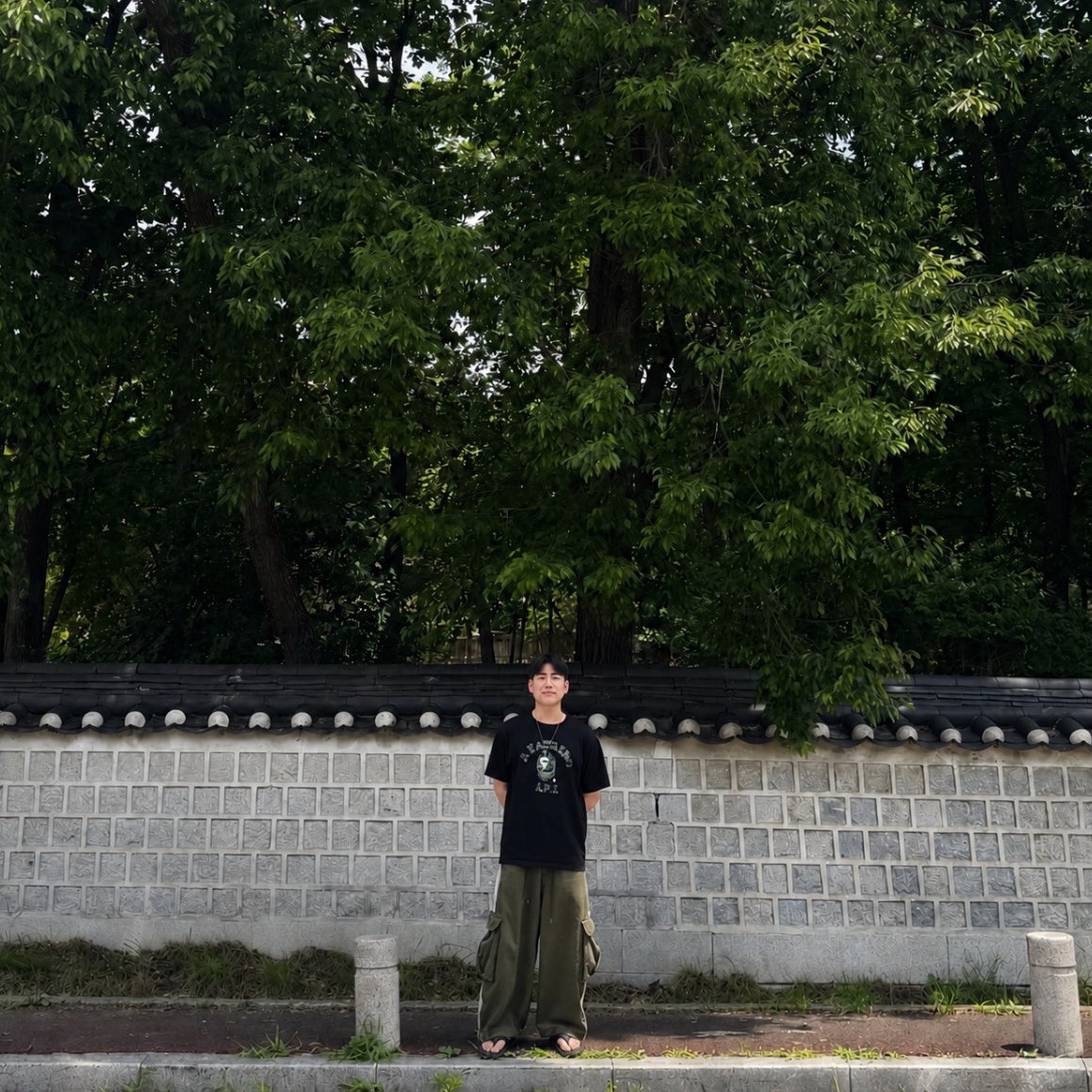 BAPE x CR7 Life College Relaxed Fit T-Shirt Black 착용 스타일