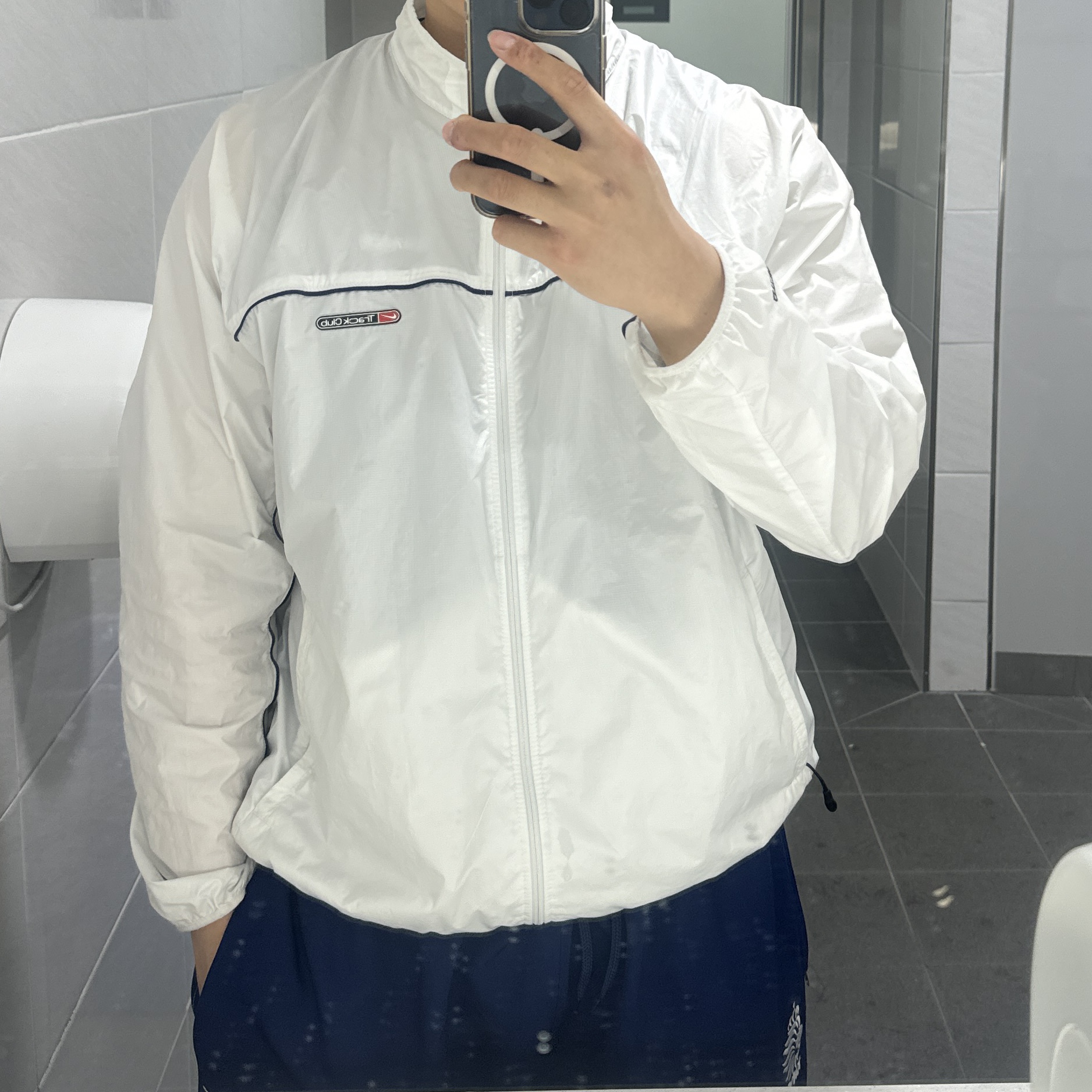 Nike Track Club Storm-Fit Running Jacket Summit White - Asia 착용 스타일