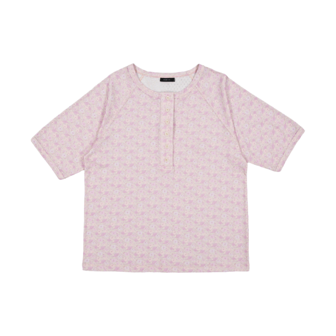 쿠키시 베이비 플라워 헨리넥 티(Kookeesee Baby Flower Henley Neck Tee)