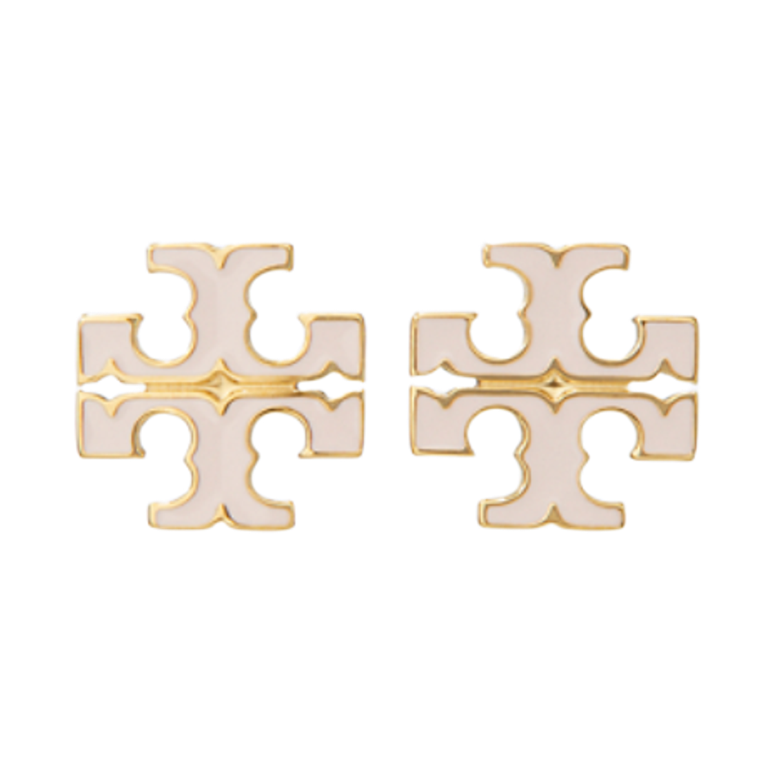 177397-650 (W) Tory Burch Small Icon Enamel Stud Earrings Pink Snow