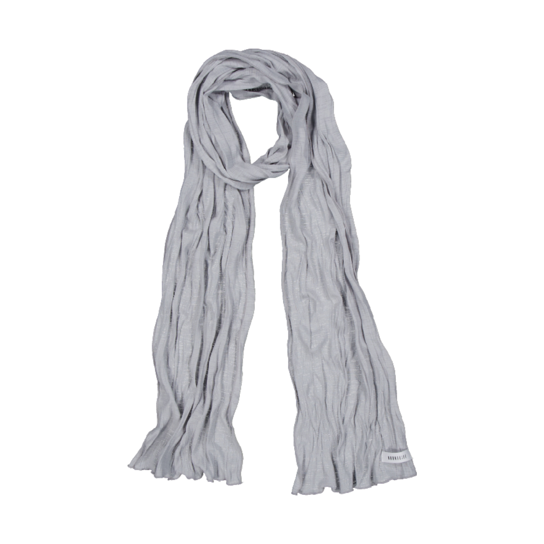 쿠키시 웨이브 크링클 롱스카프 - 라이트그레이(Kookeesee Wave Crinkled Long Scarf - Light grey) - 1