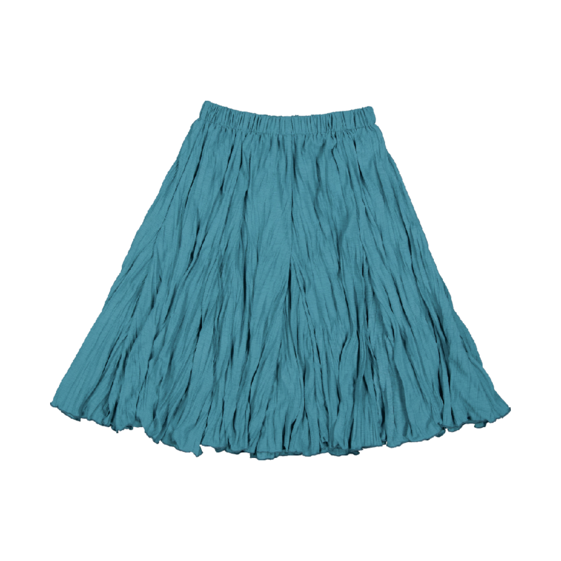 쿠키시 웨이브 크링클 고어드 스커트 - 청녹(Kookeesee Wave Crinkled Gored Skirt - Blue green)