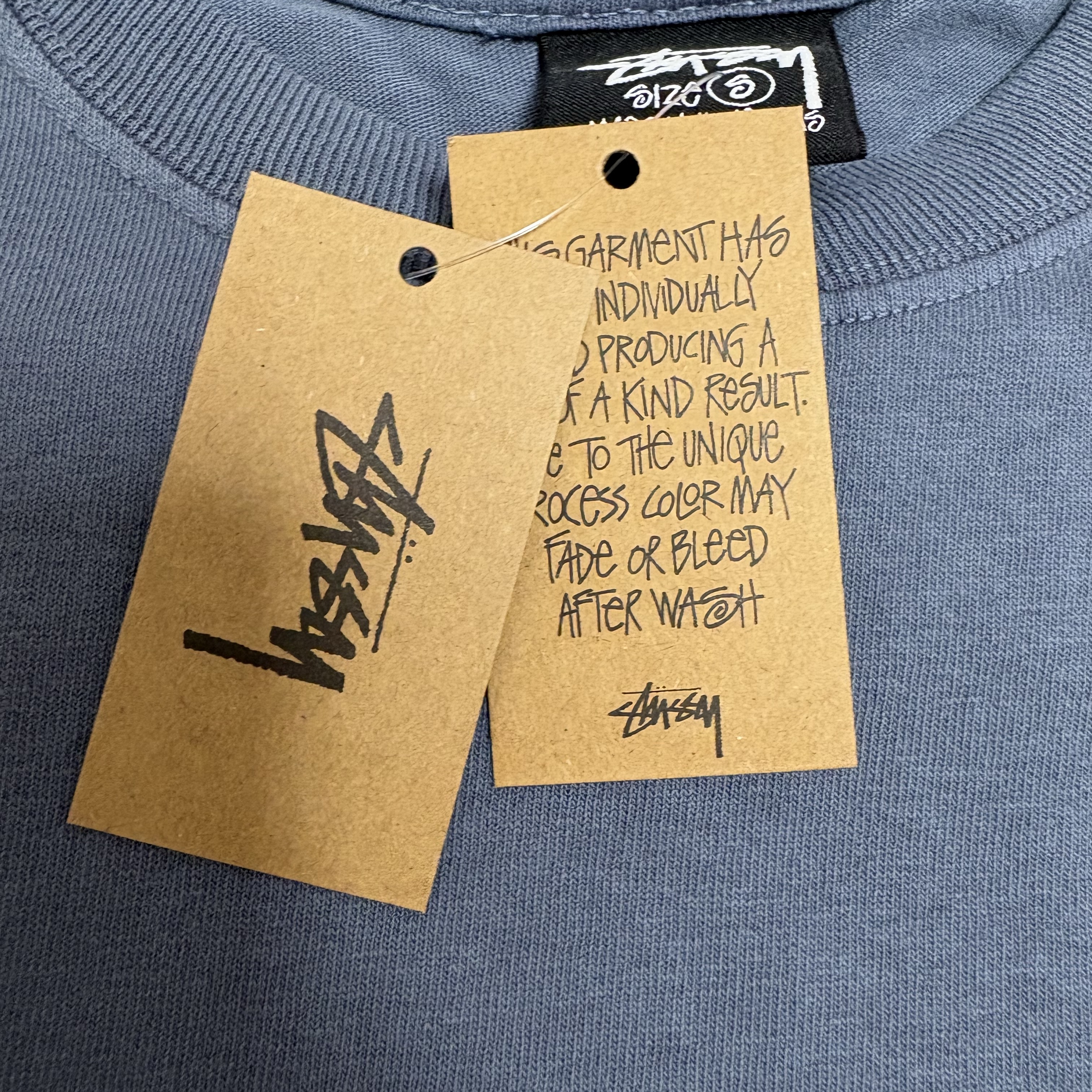 Stussy Pigment Dyed Dice T-Shirt Navy 착용 스타일 - 4