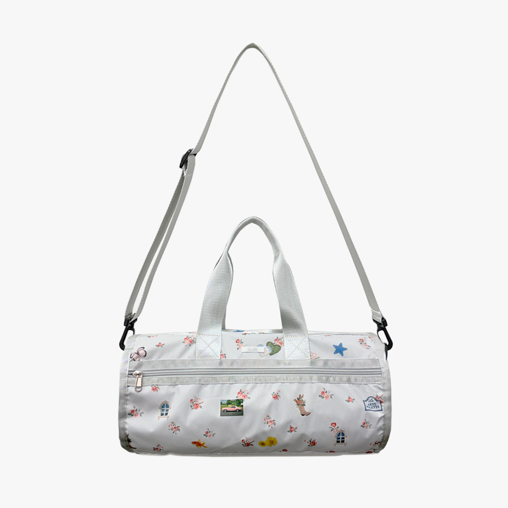 언스테디마켓 플로럴 모노그램 실린더백 쿨그레이(UnsteadyMarket Floral Monogram Cylinder Bag Cool Gray) - 2