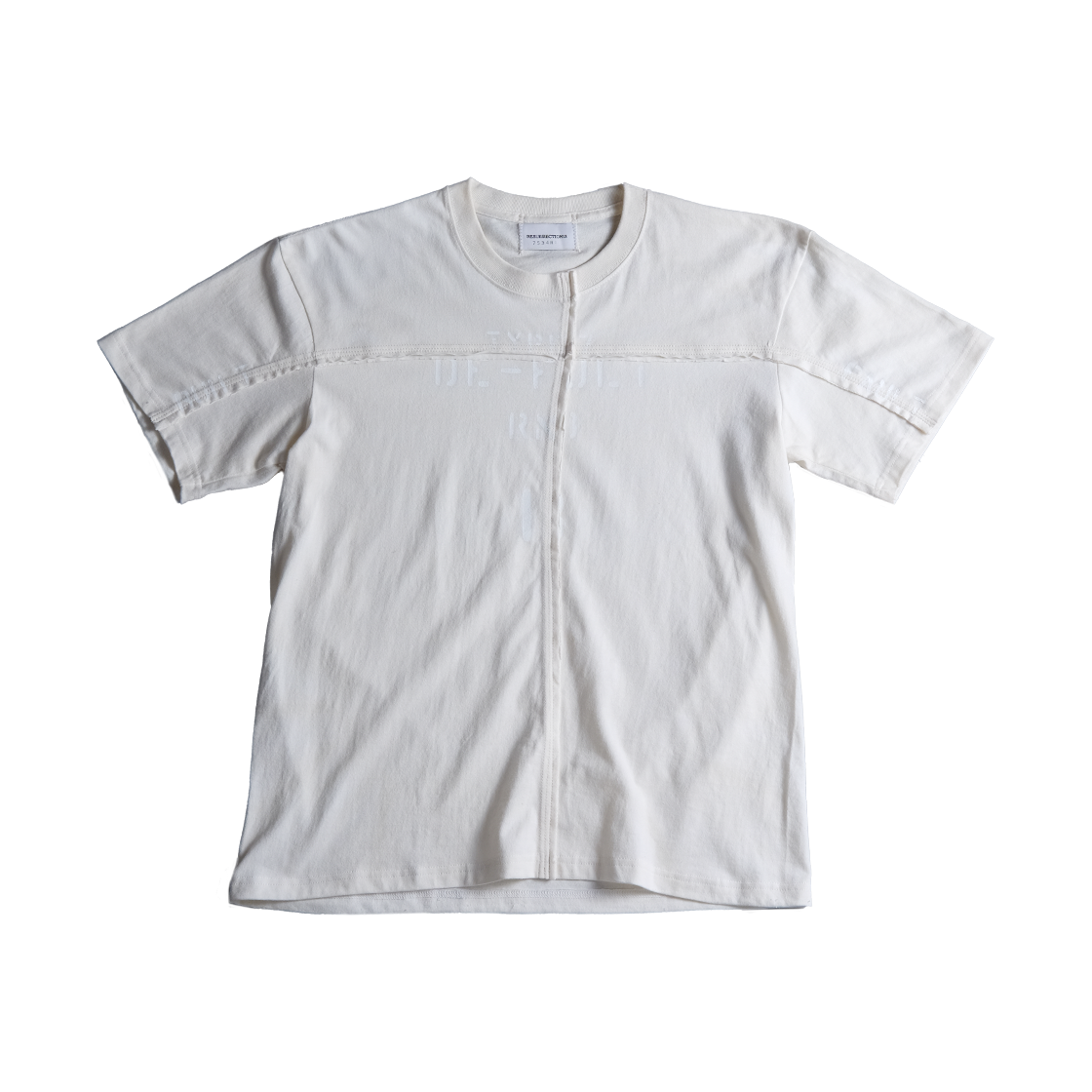 레저렉션13 오프셋 패널 반팔 티셔츠 크림(Resurrection13 Offset Panel T-Shirt Cream)