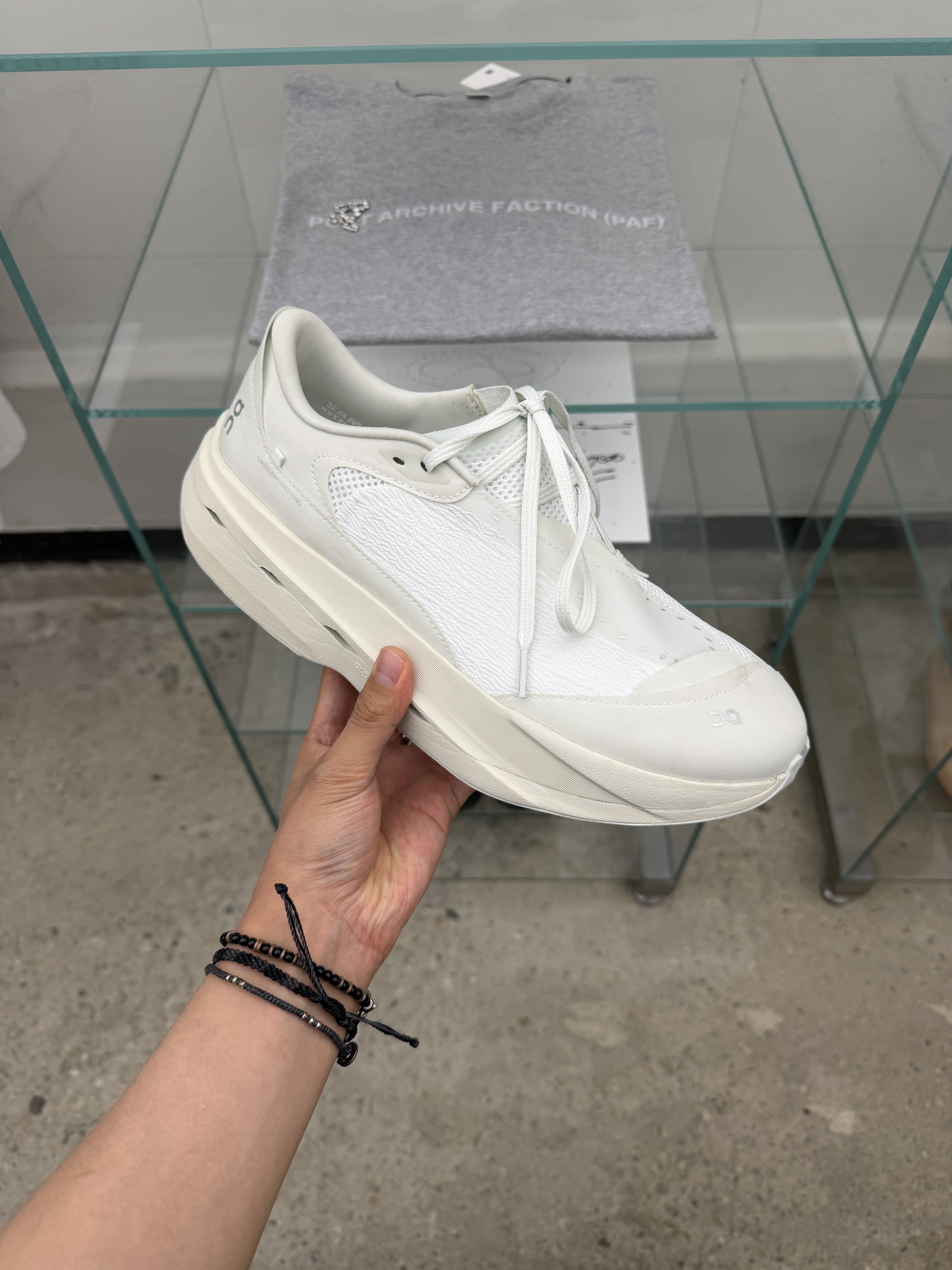 On Running x Post Archive Faction (Paf) Cloudmonster Hyper Phantom Apollo, On Running x Post Archive Faction (Paf) Cloudmonster Hyper White 착용 스타일