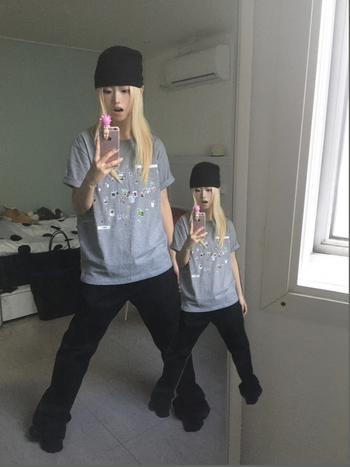 Sansan Gear Throwback T-Shirt Melange Grey, Sansan Gear Throwback T-Shirt White 착용 스타일 - 3