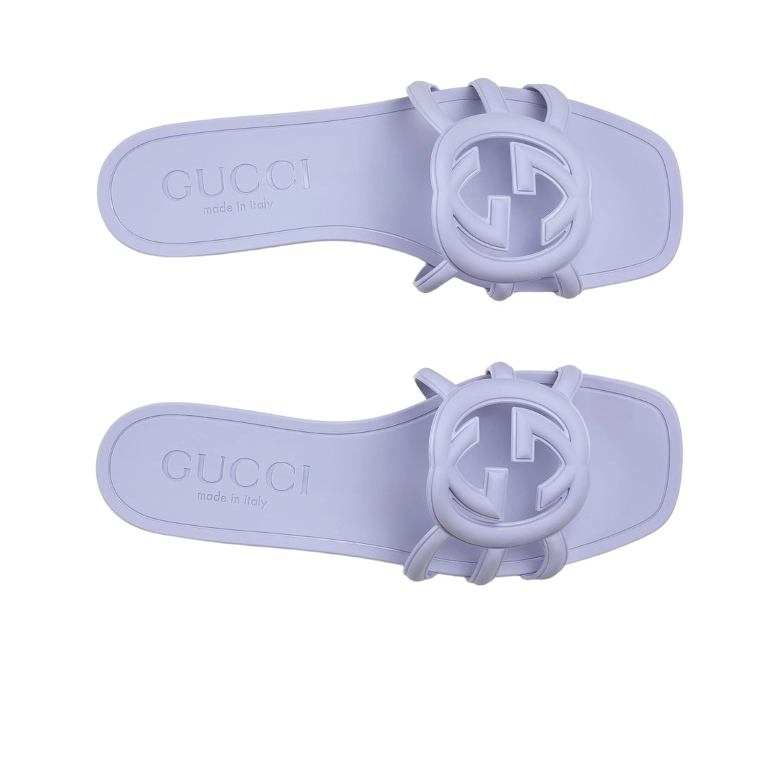 (W) 구찌 인터로킹 G 슬라이드 샌들 라일락((W) Gucci Interlocking G Slide Sandals Lilac) - 2