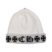 Chrome Hearts Big Daddy Cashmere Beanie White (Star Top Button Ver.)