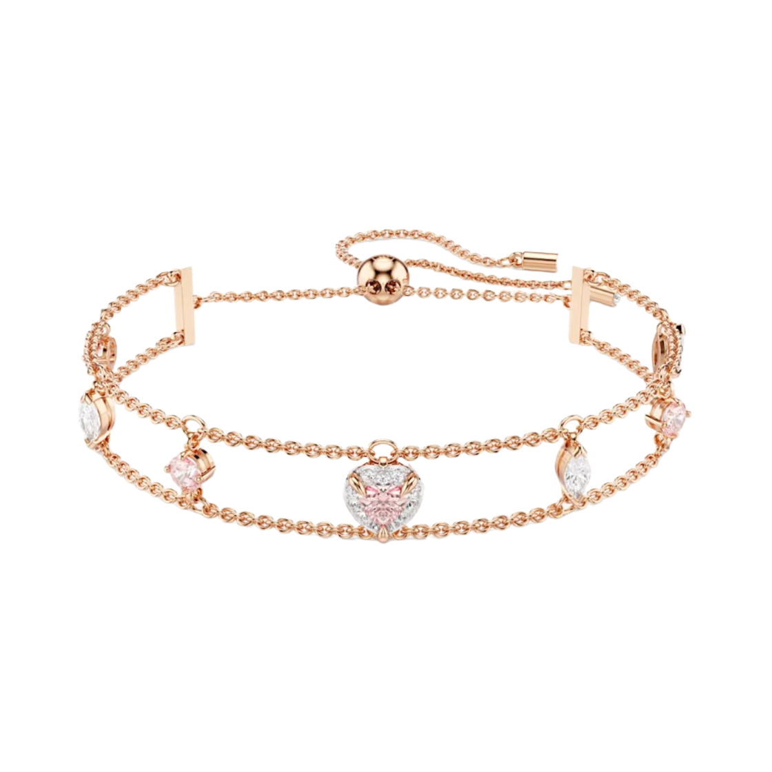 5646747 (W) Swarovski One Bracelet Mixed Cut Heart Pink Rose Gold Plated