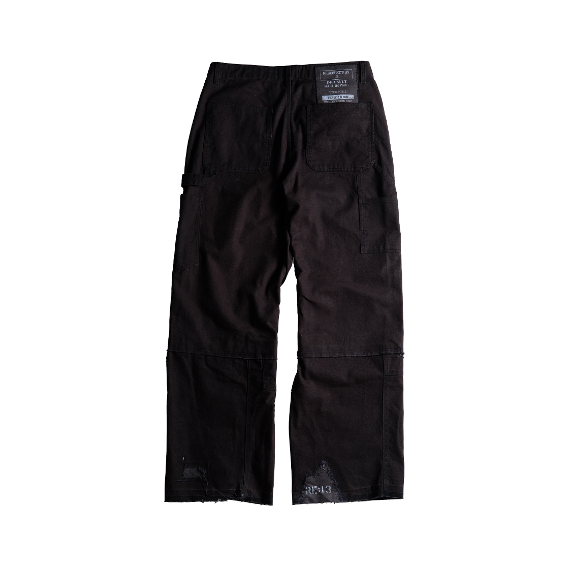 레저렉션13 샐비지드 더블니 팬츠 블랙(Resurrection13 Salvaged Double Knee Pants Black) - 2