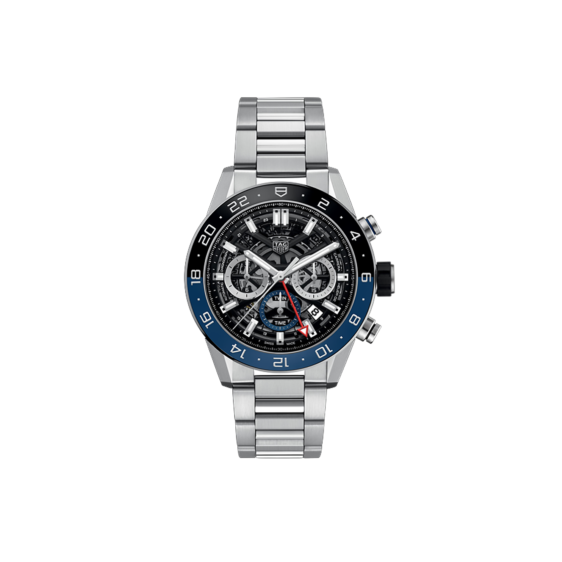 ITRWAA4JF22A TAG Heuer Carrera Chronograph Twin Time Skeleton Bar No. 8120