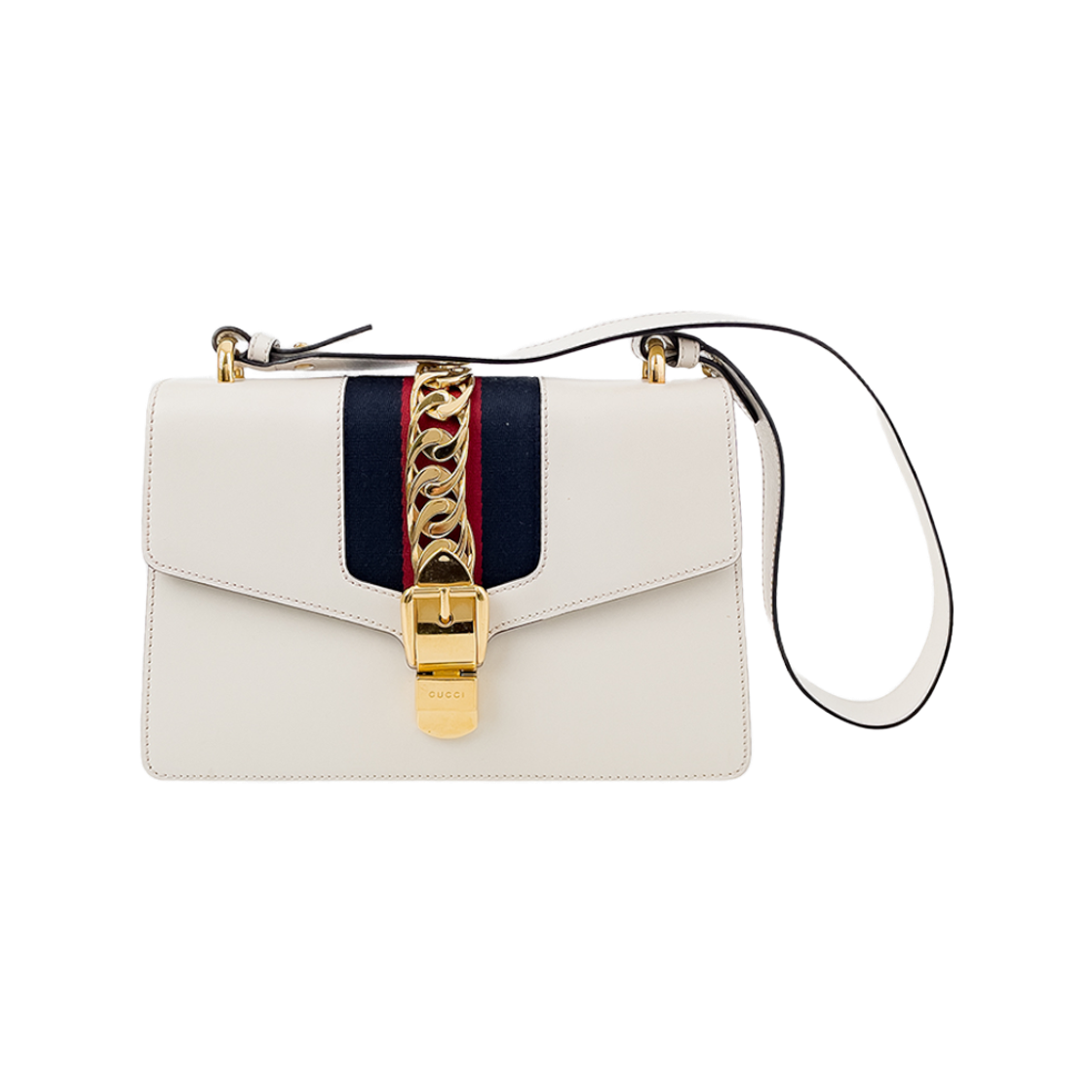 ITG7KWCJRMAK Gucci Sylvie Small White Gold Bag