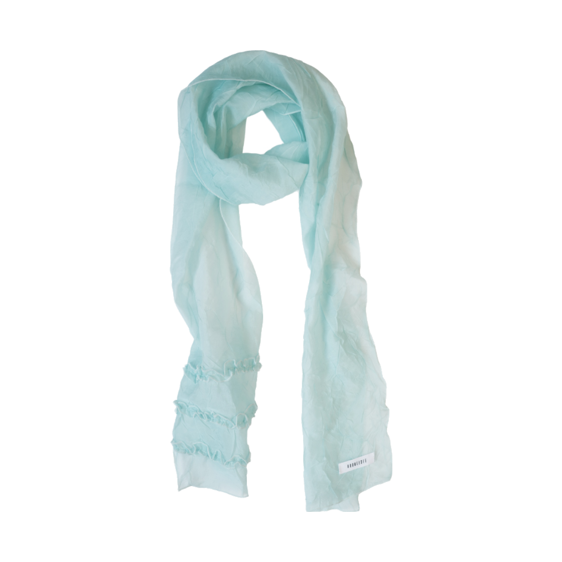 쿠키시 시어 링클 프릴 롱스카프 - 민트(Kookeesee Sheer Wrinkle Frill Long Scarf - Mint)