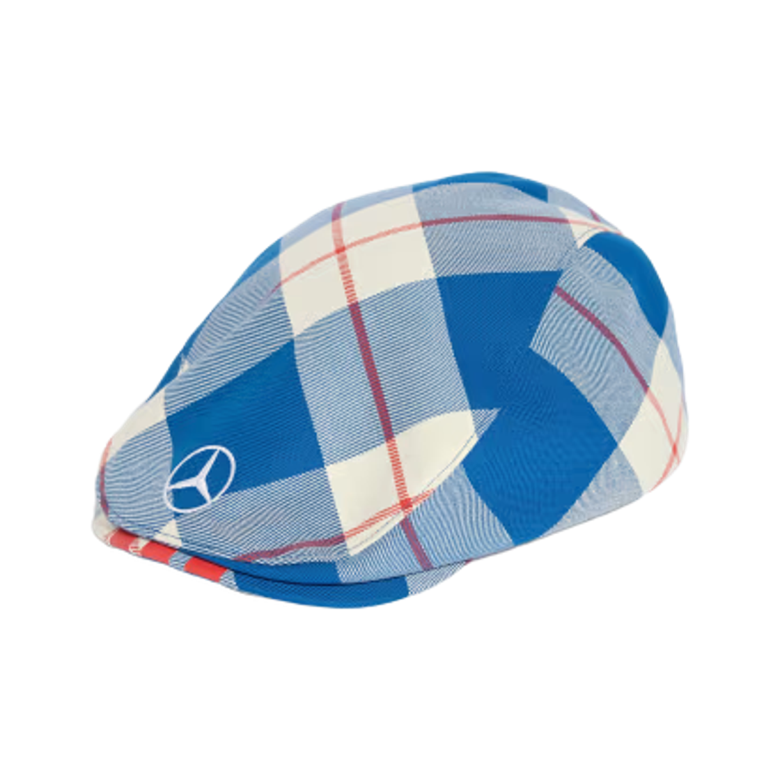 KY0986 Adidas x Mercedes AMG F1 Team Blue Wonder Arrow Flat Cap Cream White Dark Marine Tactile Red