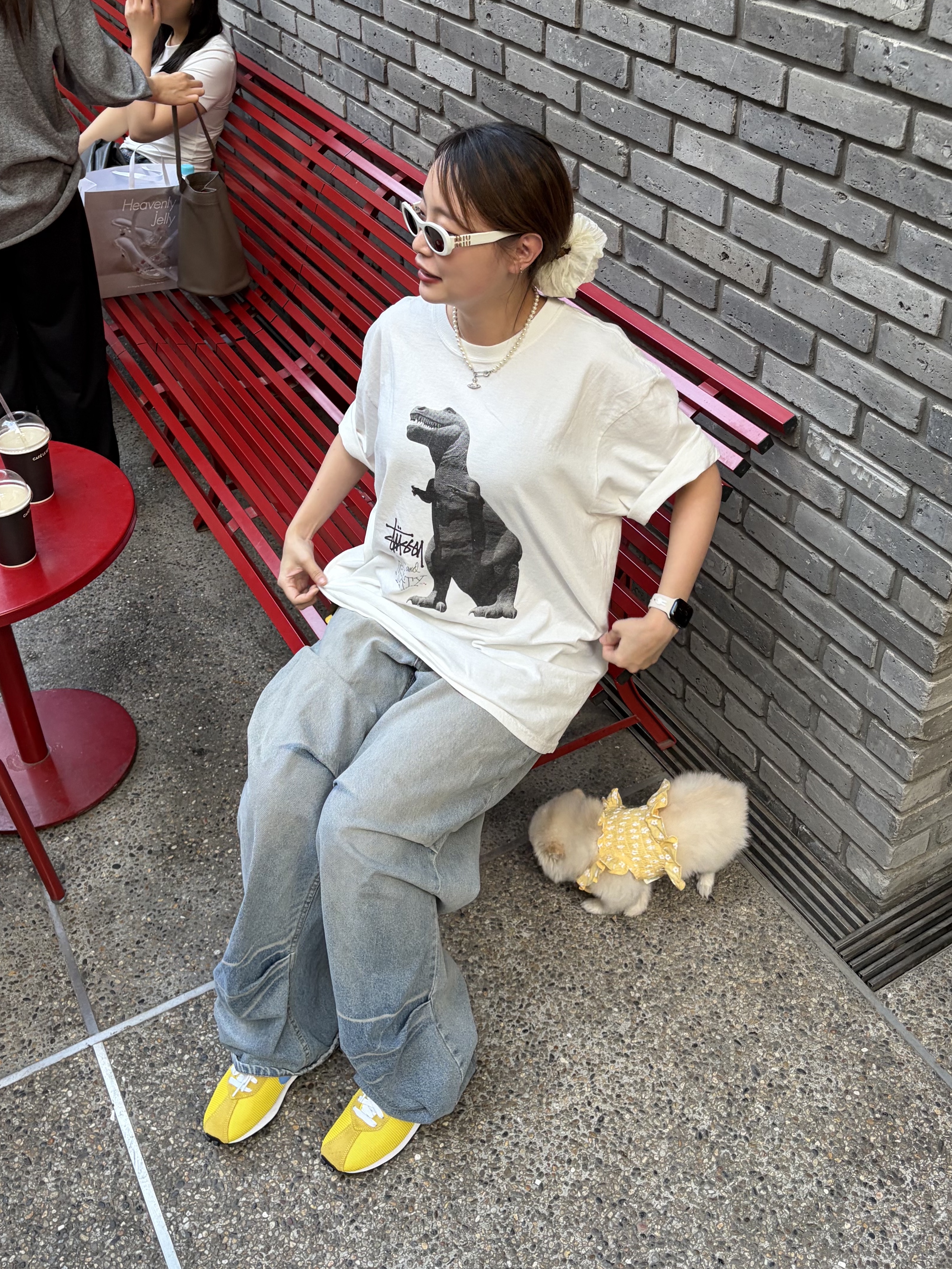 Miu Miu Miu Glimpse Sunglasses Chocolate Brown Lens, (W) Nike LD-1000 Lightning White 착용 스타일 - 2