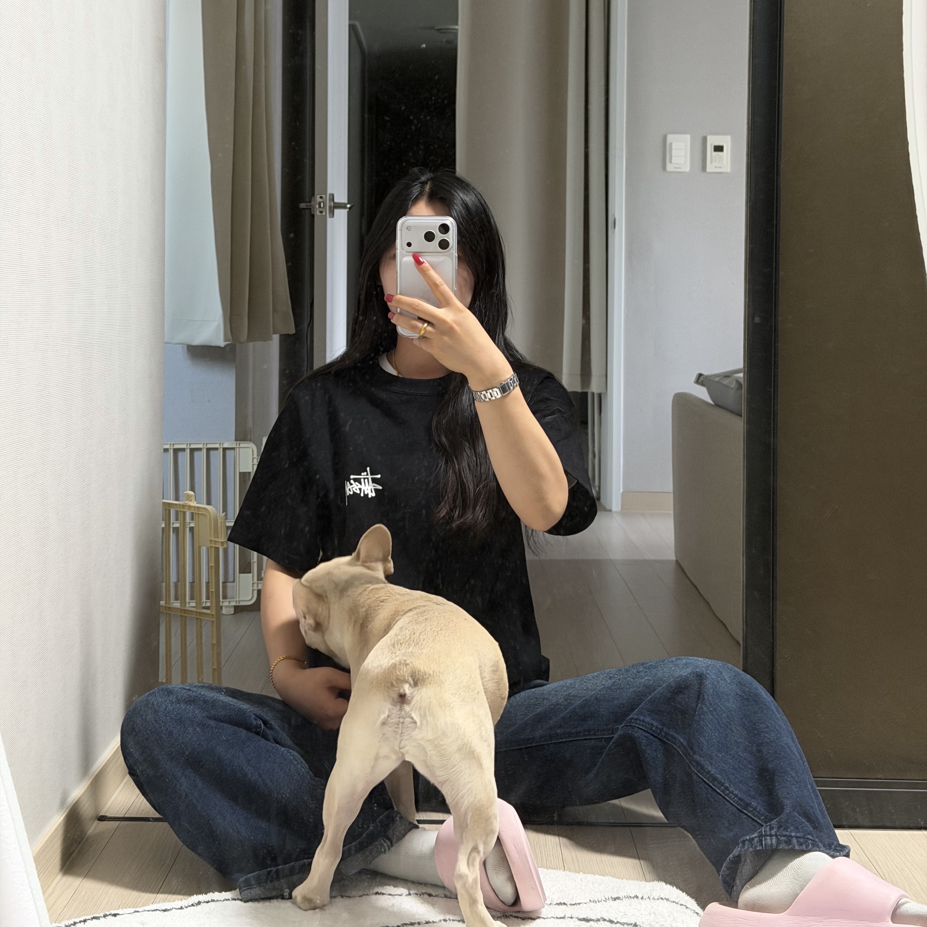 Stussy Basic Stussy T-Shirt Black 2024, 2025 착용 스타일 - 1