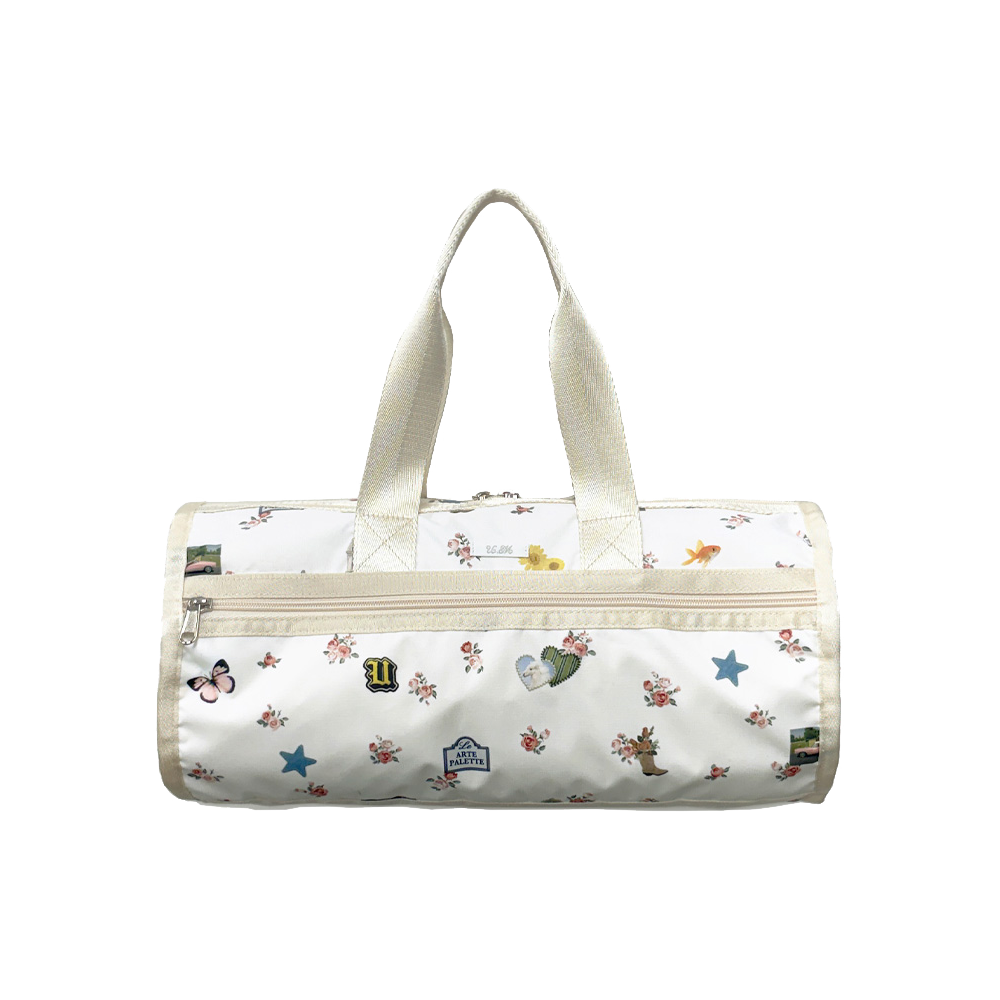언스테디마켓 플로럴 모노그램 실린더백 아이보리(UnsteadyMarket Floral Monogram Cylinder Bag Ivory)