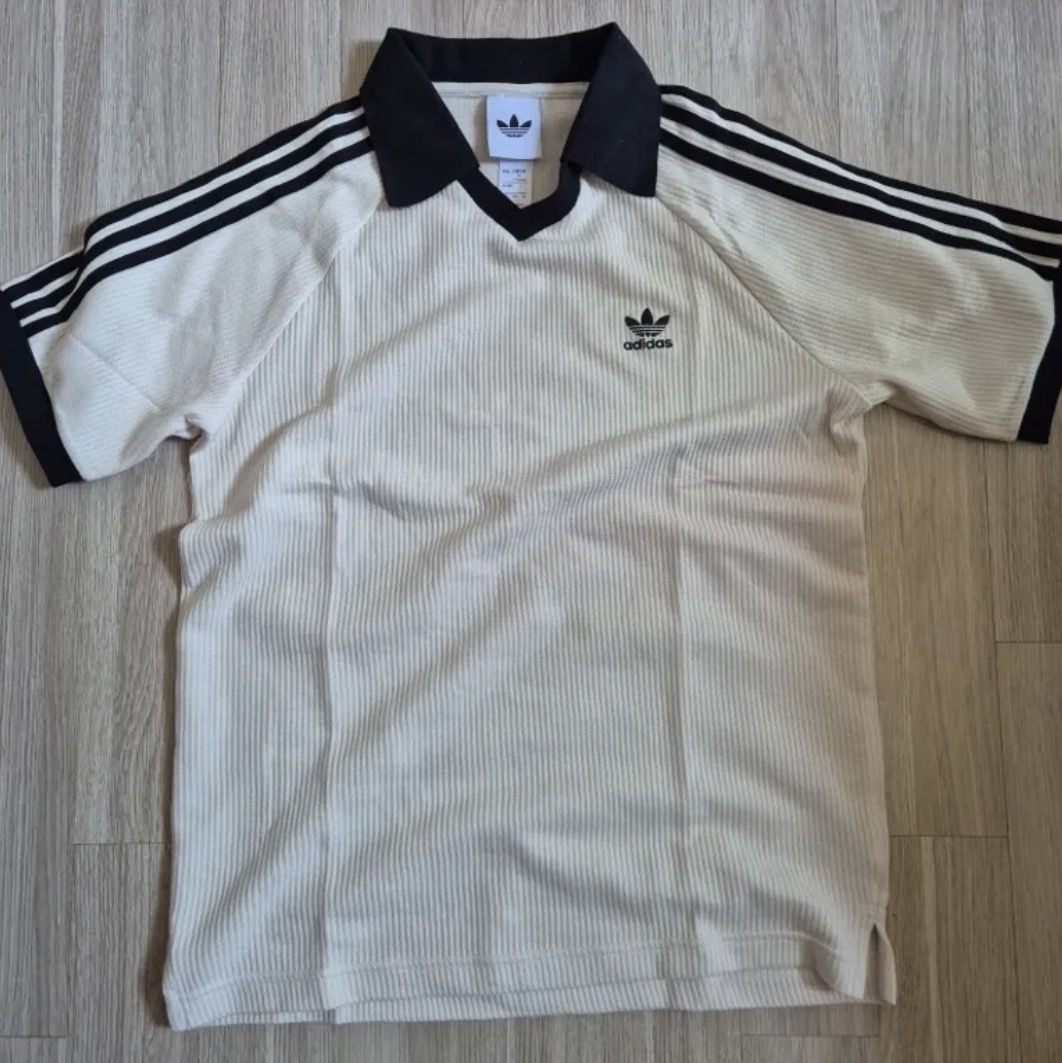 Adidas Originals Waffle Short Sleeve Polo Shirt Wonder White - KR Sizing 착용 스타일