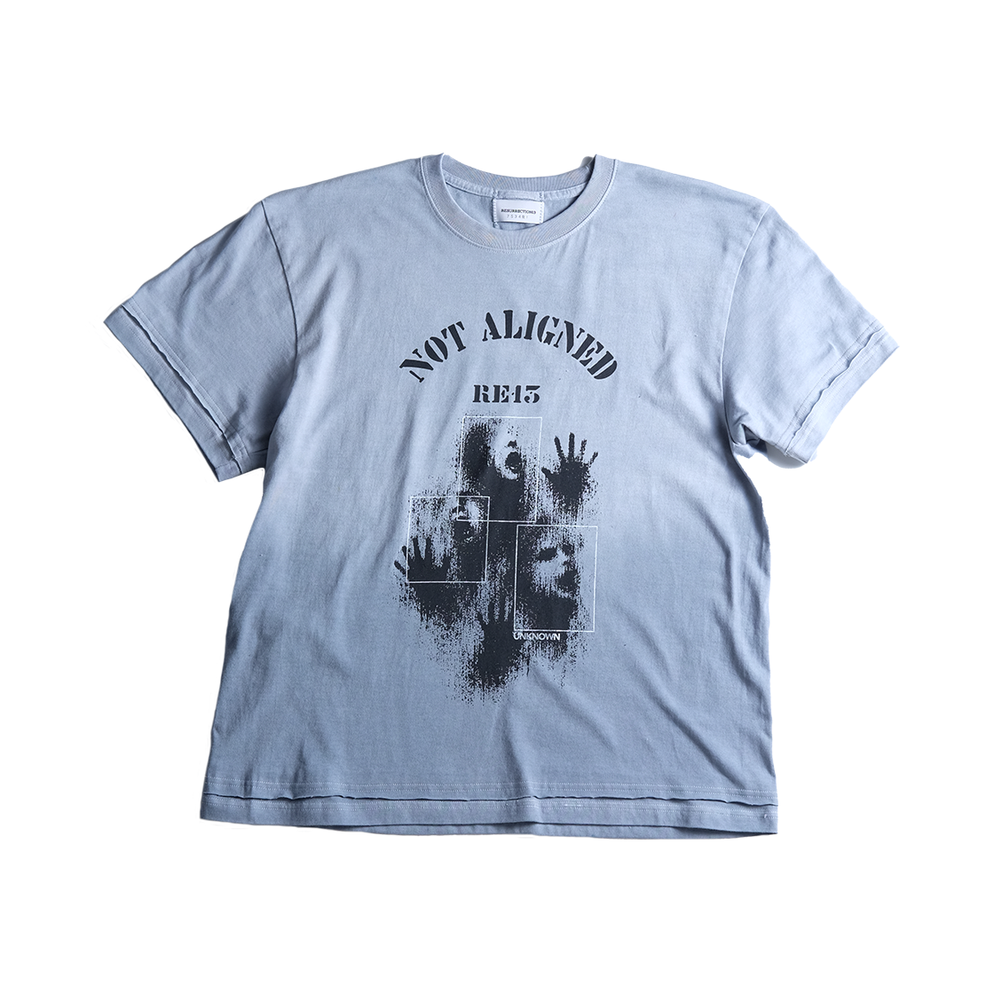 레저렉션13 낫 얼라인드 그래픽 반팔 티셔츠 그레이(Resurrection13 Not Aligned Graphic T-Shirt Grey)
