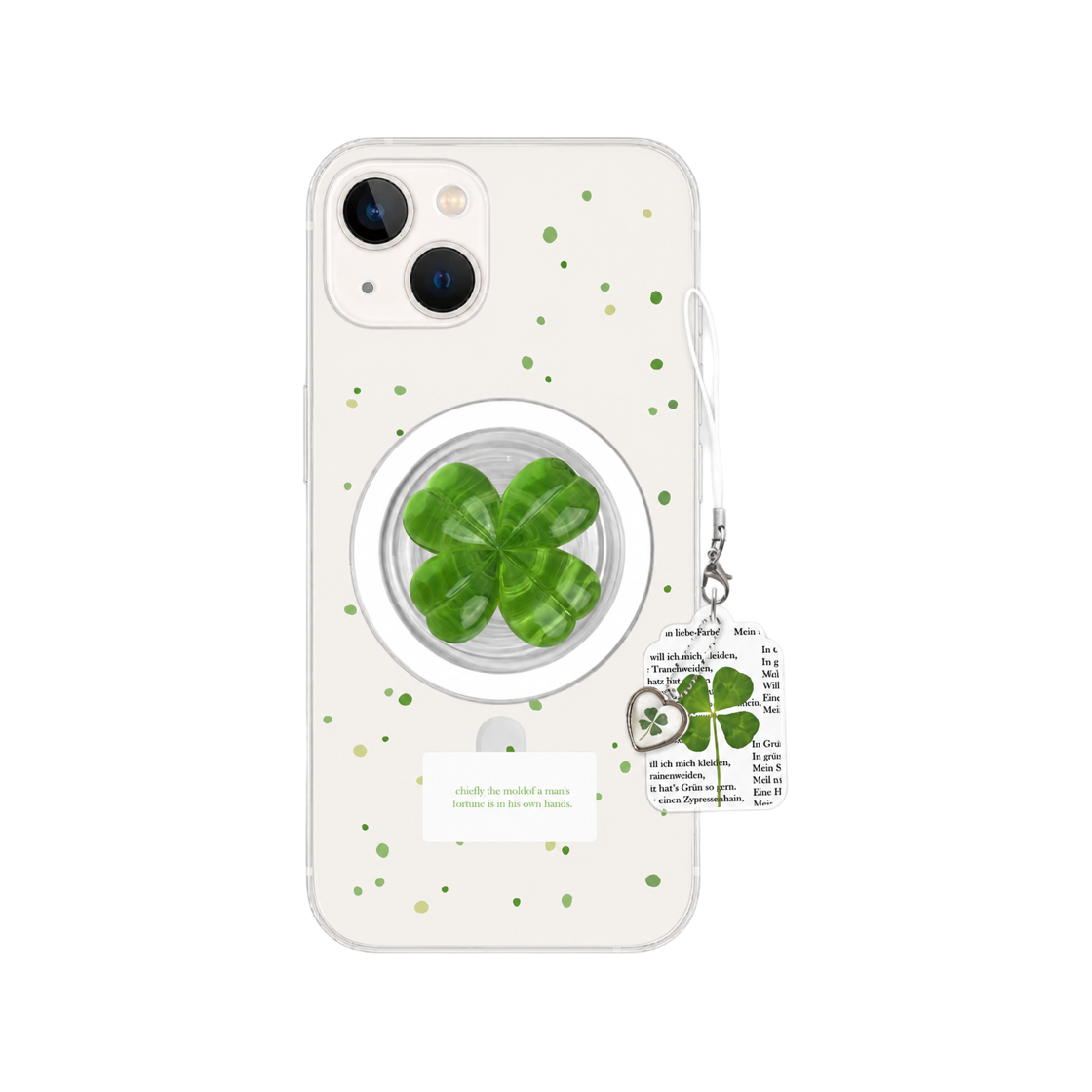 0091 NINETEENFRIDAY Green Clover Magsafe Case (GripTok Keyring Set)