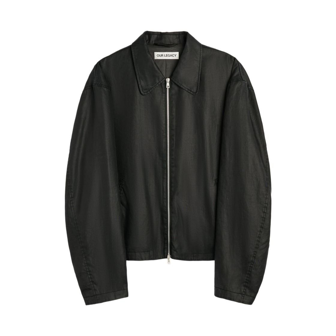 M4261MLB Our Legacy Mini Jacket Worker Lacquer Black Mirror Tencel