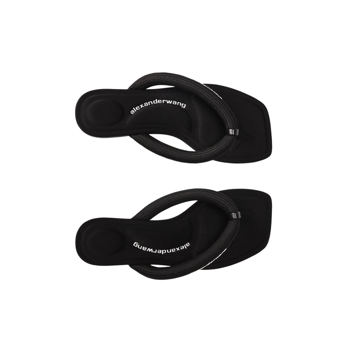(W) 알렉산더 왕 제나 튜블라 플랫 통 샌들 블랙((W) Alexander Wang Jenna Tubular Flat Thong Sandal Black) - 2