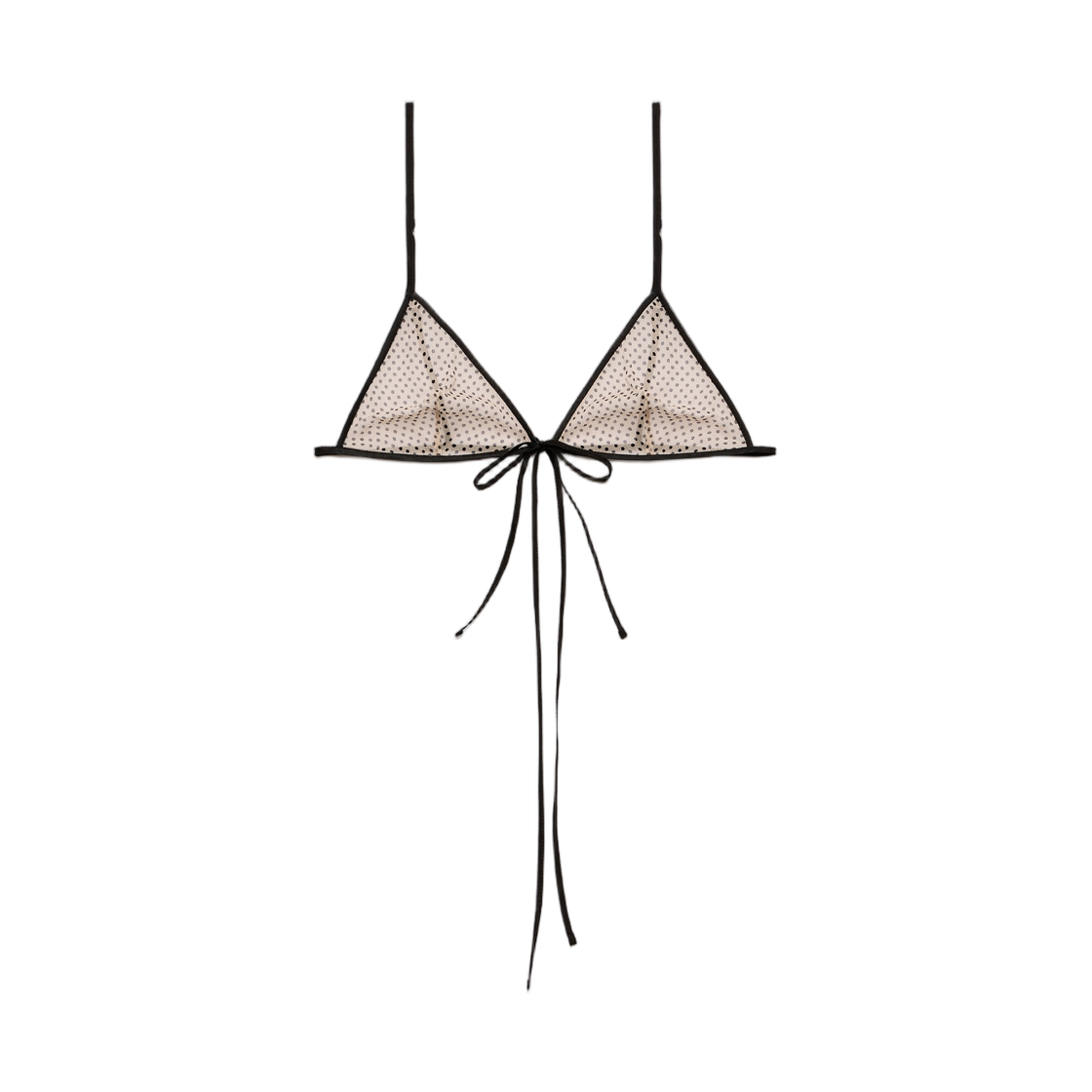 (W) 프라다 폴카 닷 실크 시폰 브라 카메오((W) Prada Polka-Dot Silk Chiffon Bra Cameo) - 1