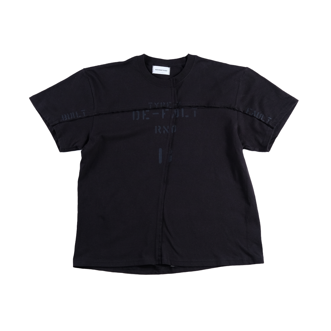 레저렉션13 오프셋 패널 반팔 티셔츠 블랙(Resurrection13 Offset Panel T-Shirt Black)