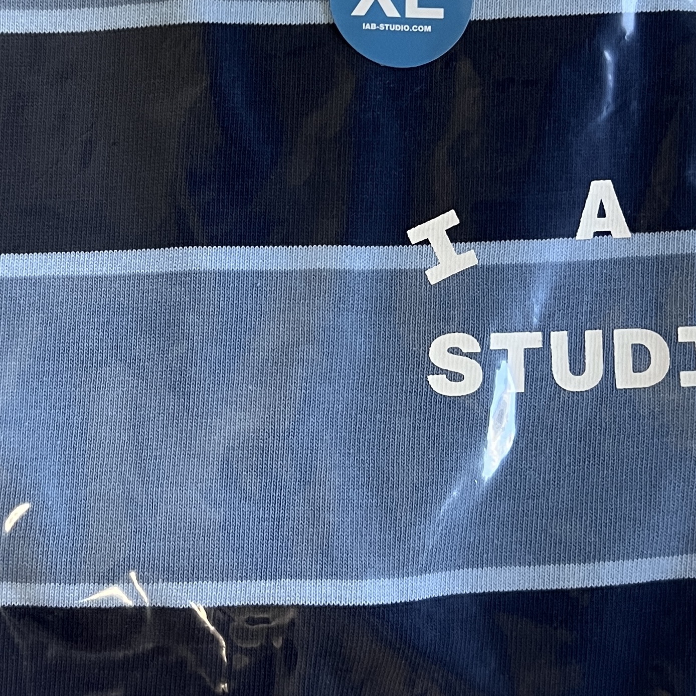 IAB Studio Striped T-Shirt Blue White 착용 스타일