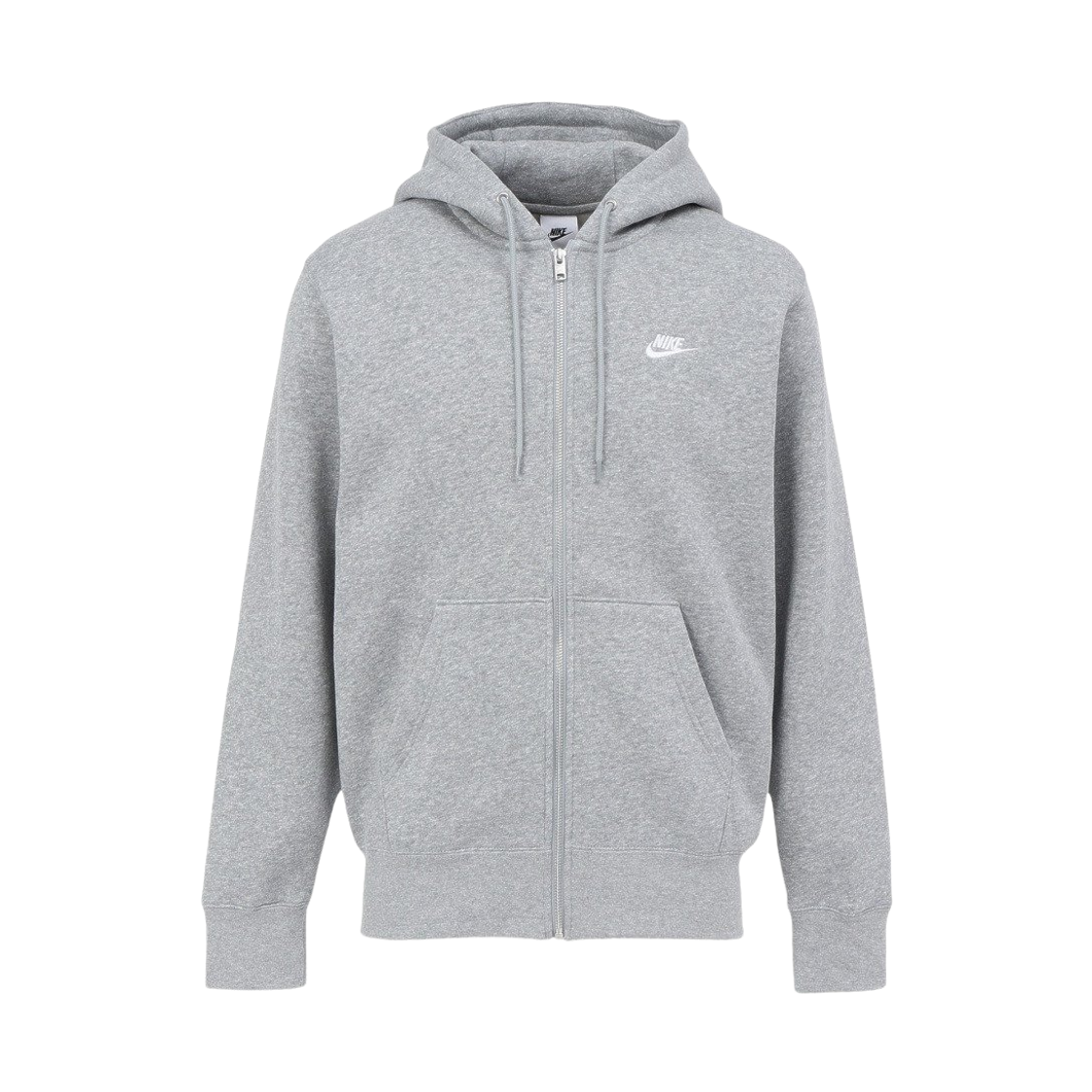 FN3862-063 Nike Club Full Zip Fleece Hoodie Dark Grey Heather Light Smoke Grey - Asia