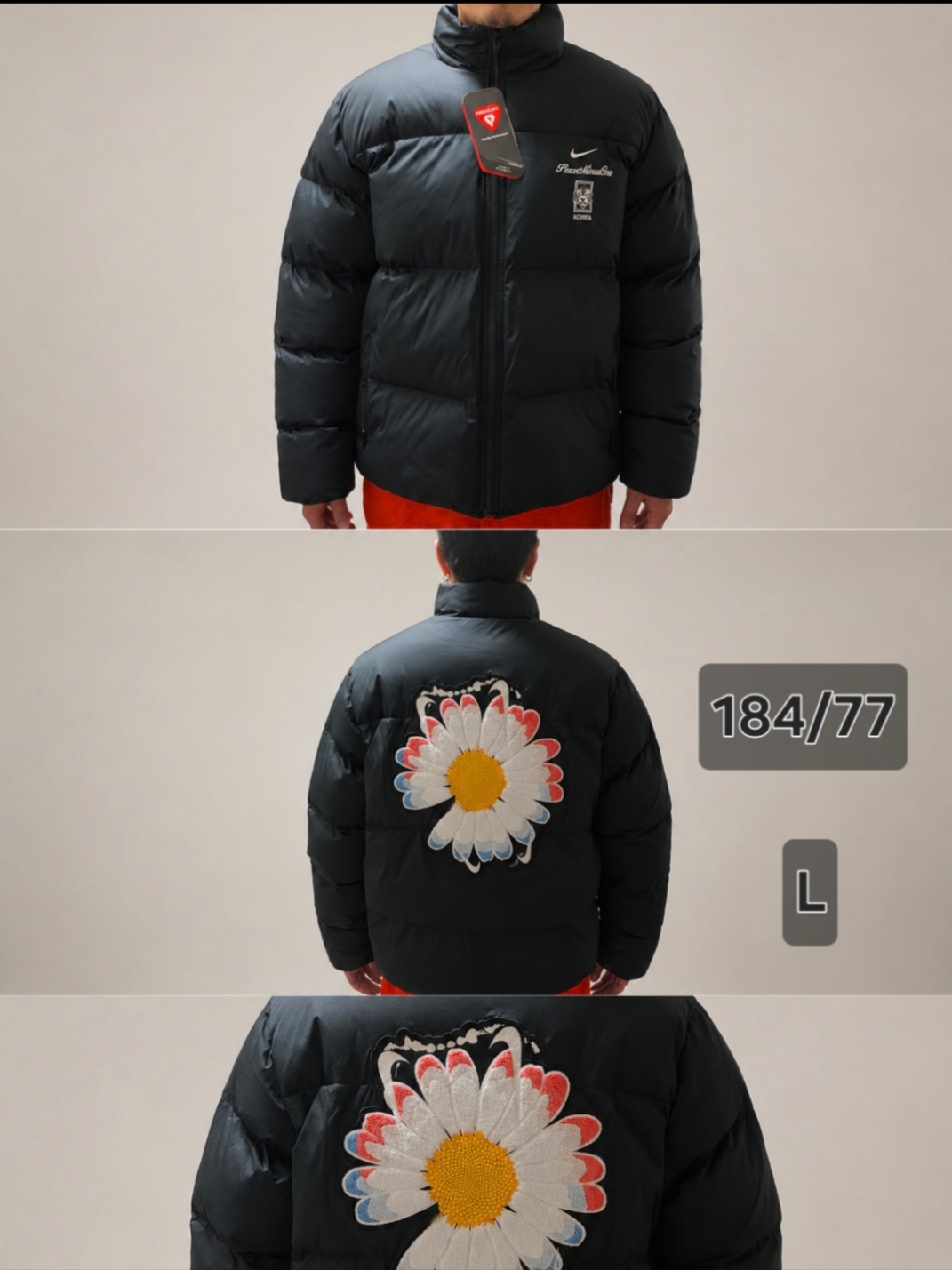 Nike x Peaceminusone Korea Puffer Jacket Black (IM3224-010) 착용 스타일