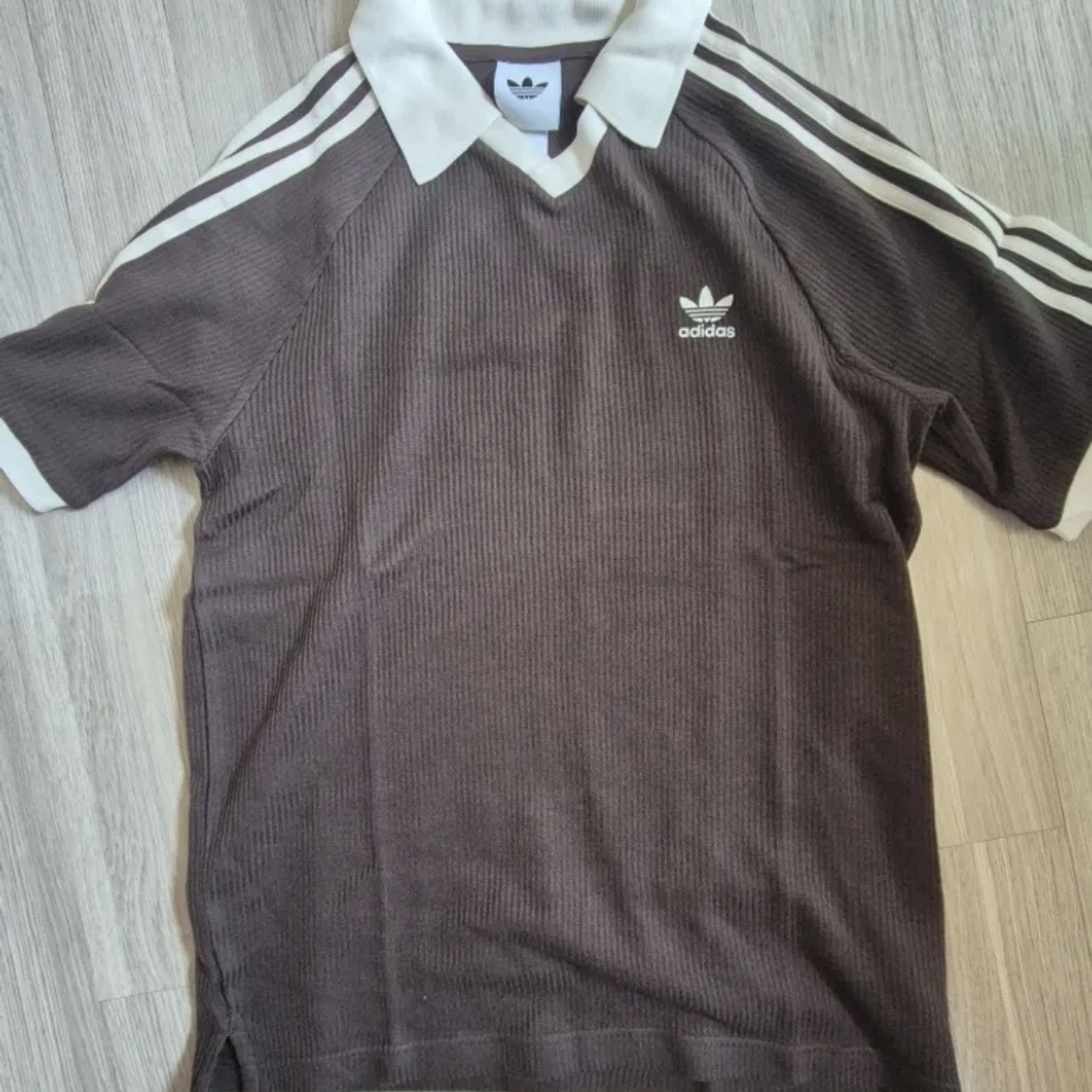 Adidas Waffle Short Sleeve Polo Shirt Navy - KR Sizing 착용 스타일