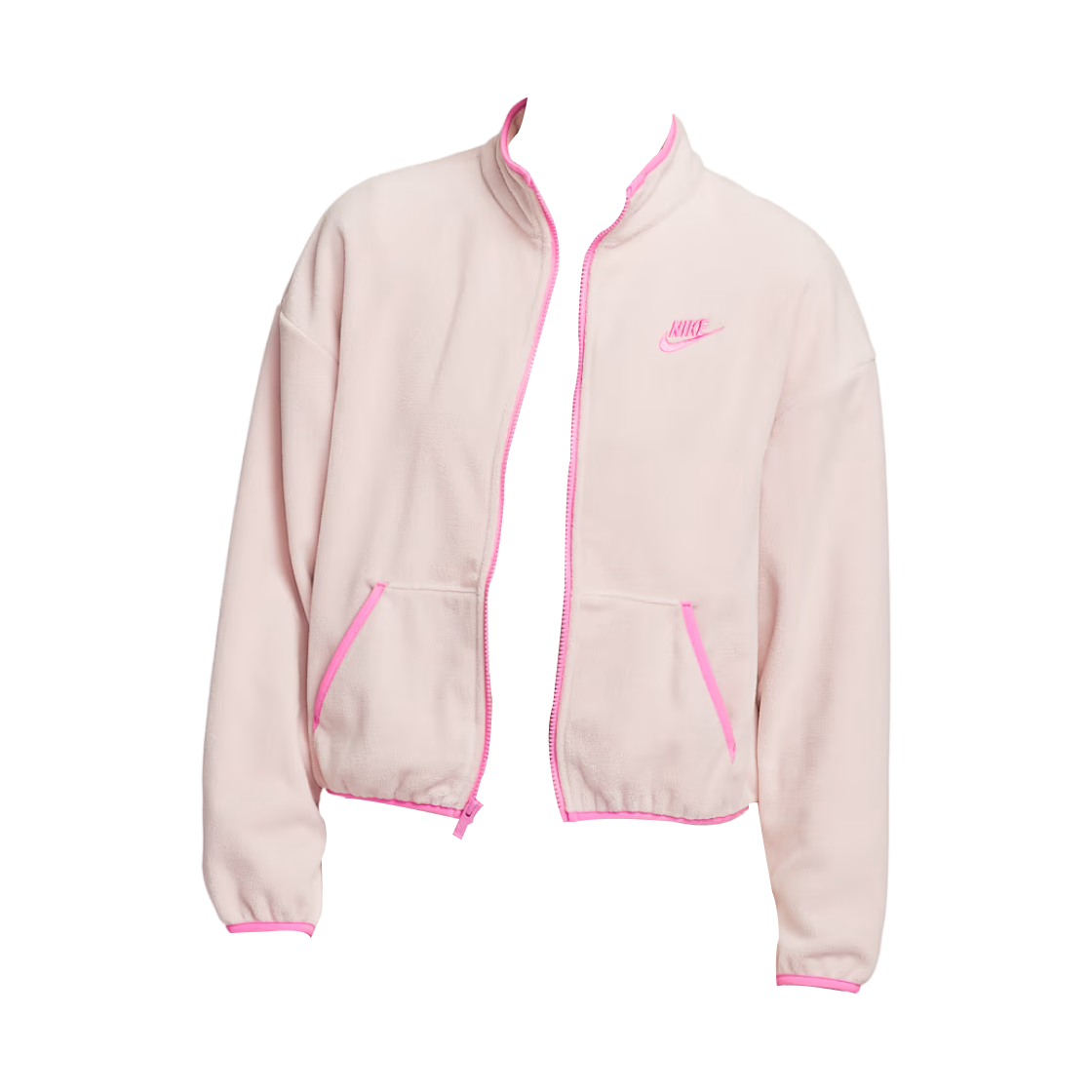 HV2731-667 (W) Nike NSW Club Fleece Loose Cozy Track Jacket Silt Red Playful Pink - Asia