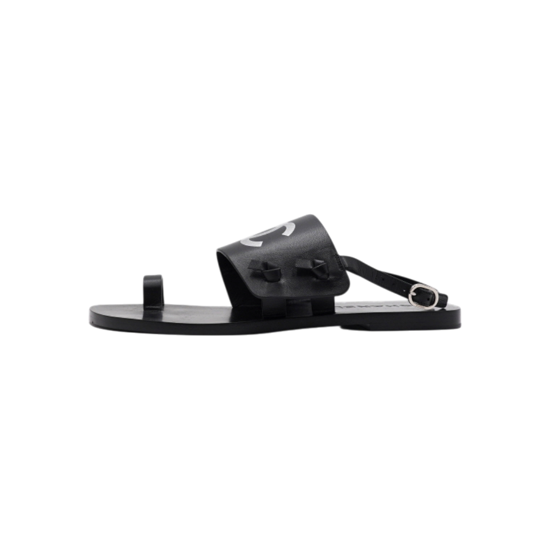 ITMMPHIIRV6F Chanel Black CC Logo Printed Women Flat Sandals
