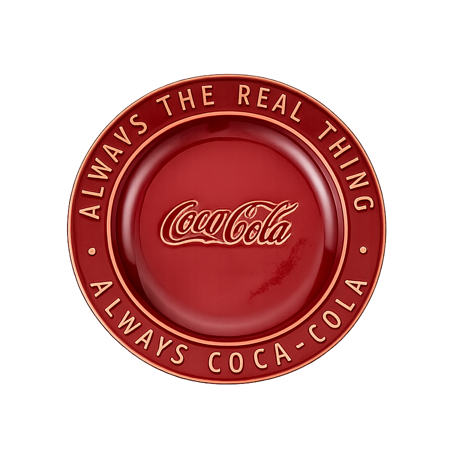 코카콜라 시그니처 세라믹 디저트 플레이트 2개입 레드 CO-WPZ01GR(Coca-Cola Signature Ceramic Dessert Plates 2-Piece Set - Red (CO-WPZ01GR))