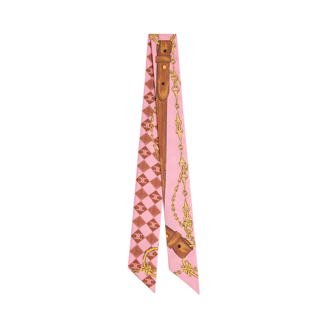 AA0A63L18-FZT3 (W) Celine Lavalliere in Silk Twill Brown Pink