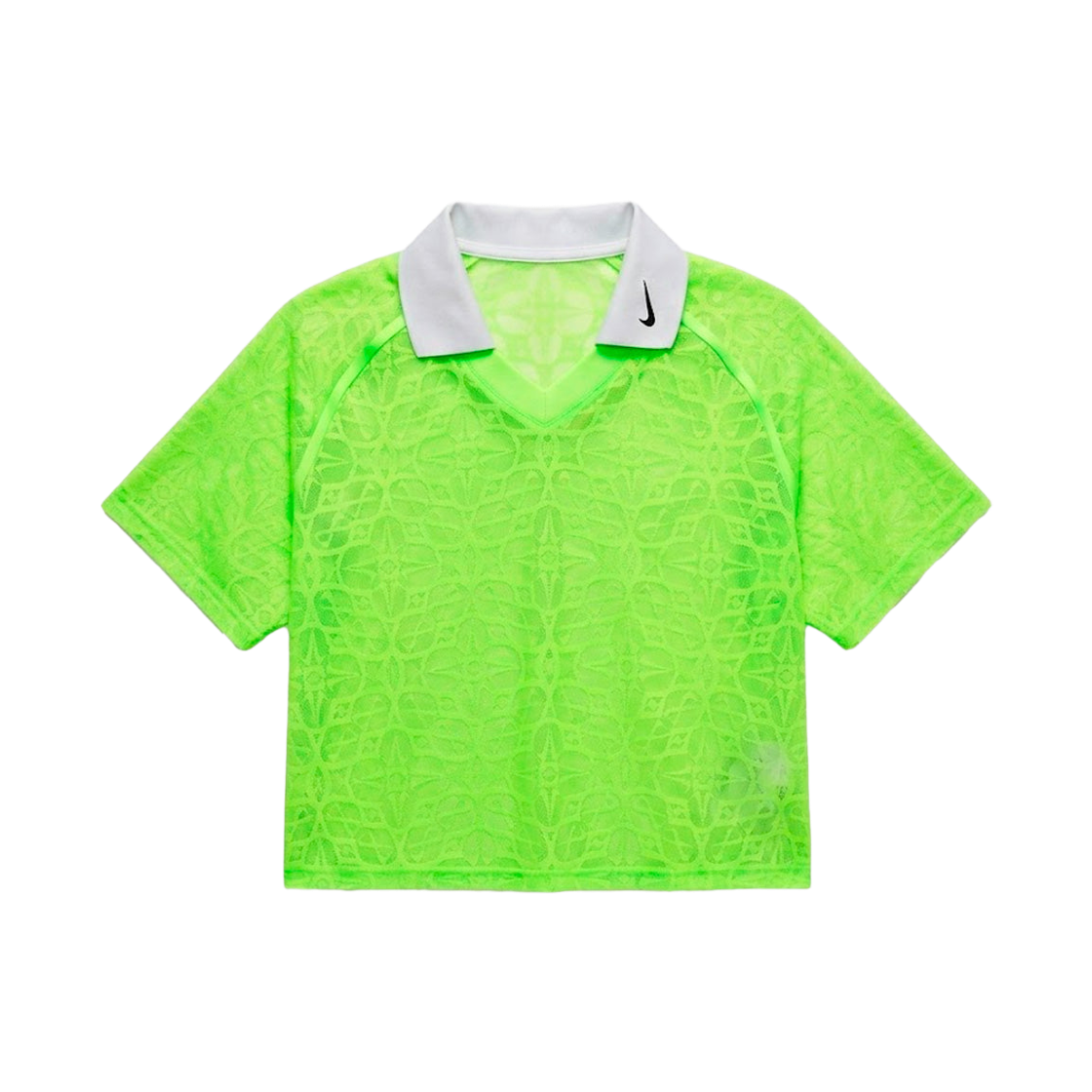 IF0521-398 (W) NIke NSW Loose Lace Polo Jersey Top Green Strike Pure Platinum - Asia